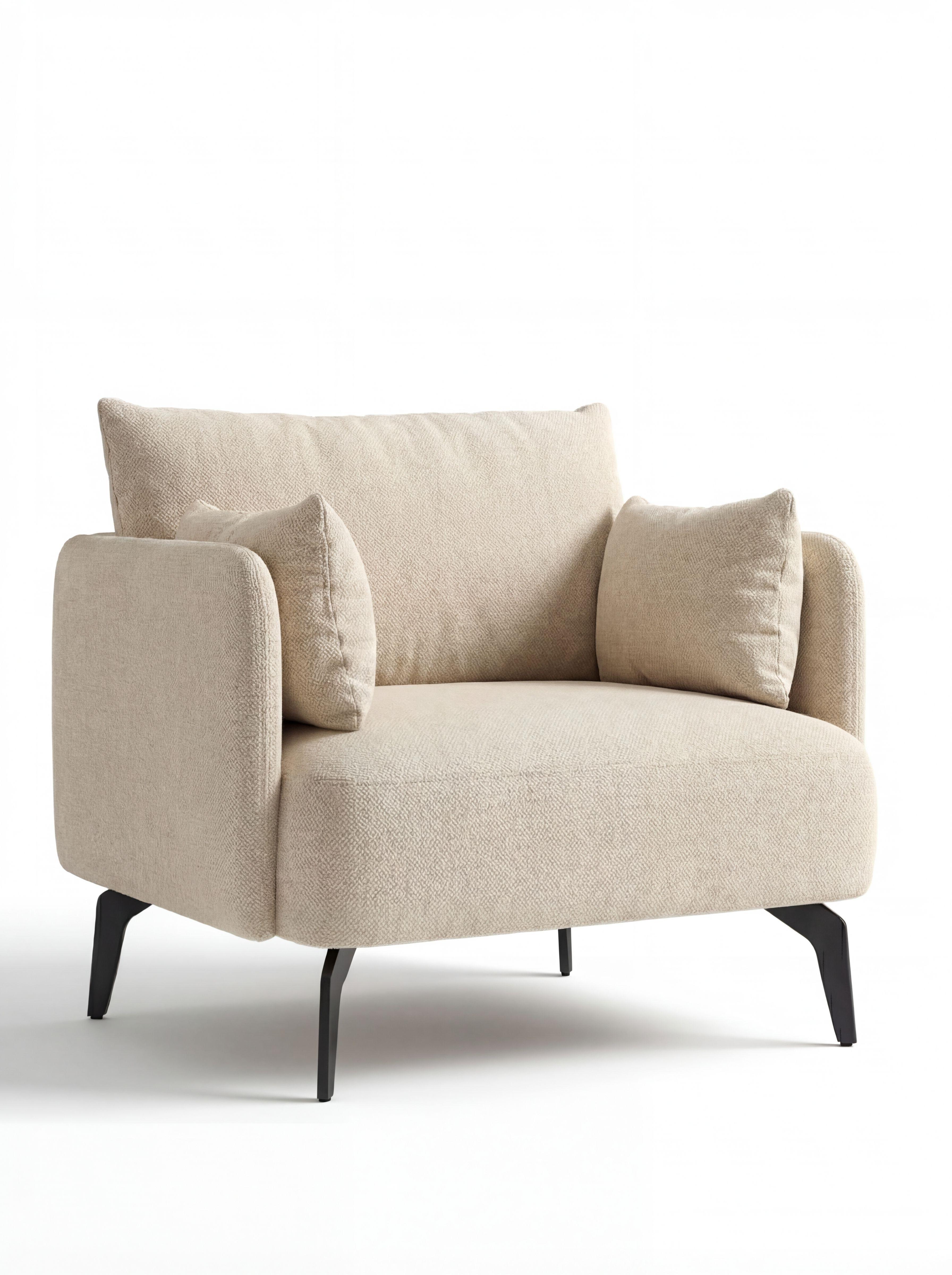 MEBELIONER Кресло BONI Lite, 70х68х78 см бежевый букле