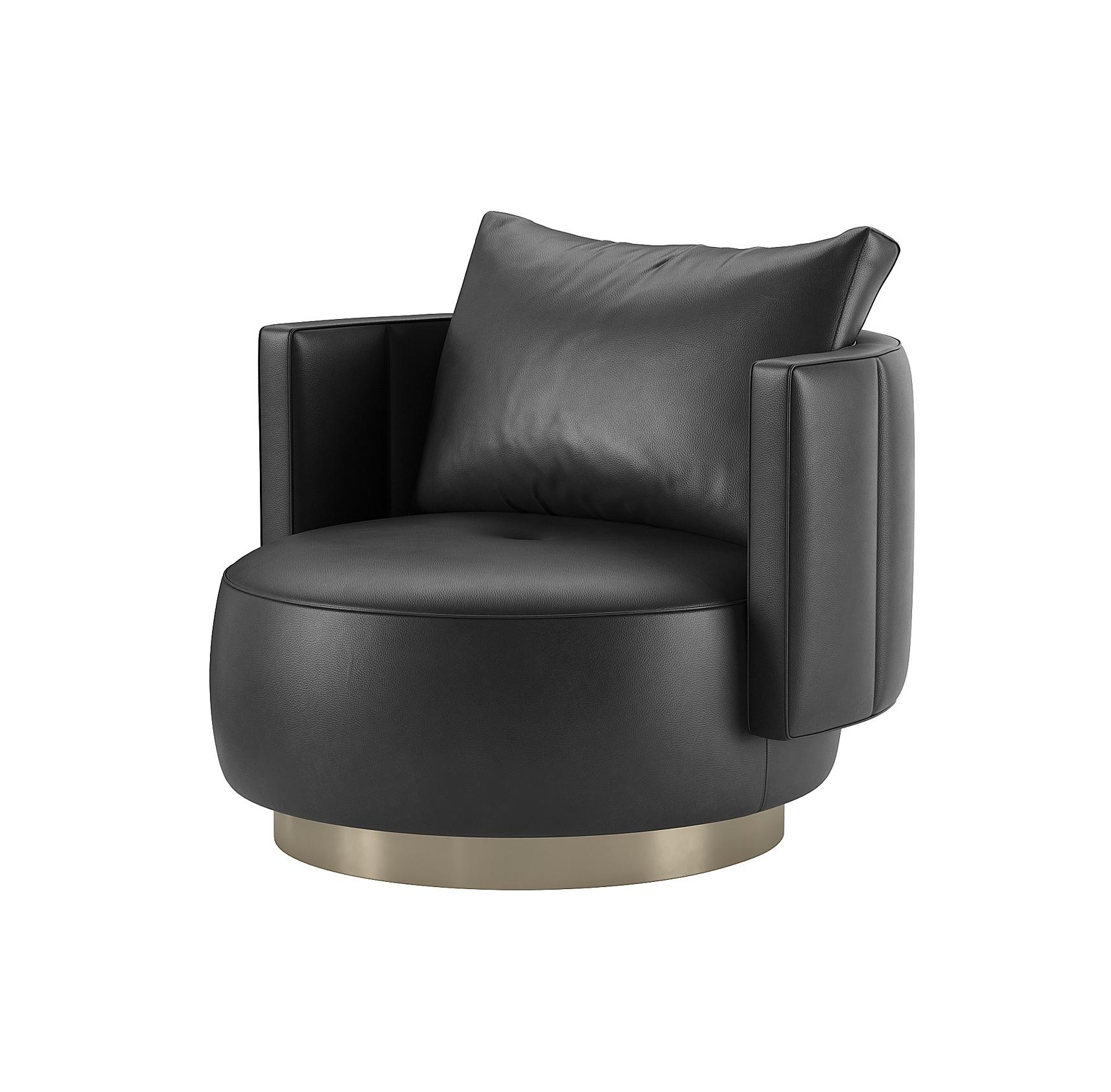 Кресло TORII размер 94х94х82 коричневая кожа