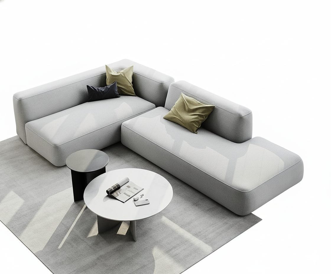 MEBELIONER Диван DUO модули LB размер 240х180х72