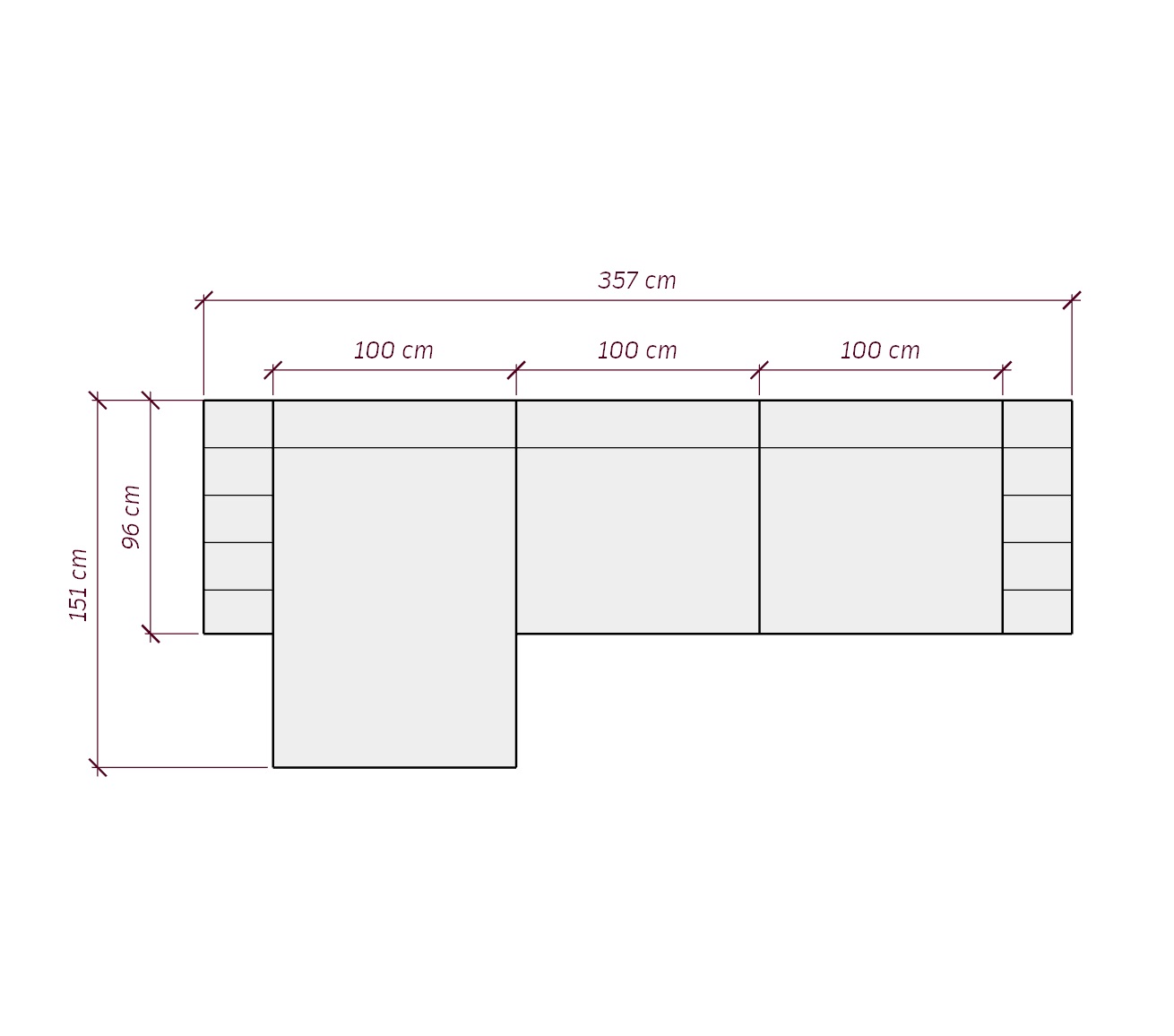 Диван SOPRANO 357х151х75 см темно-бежевый