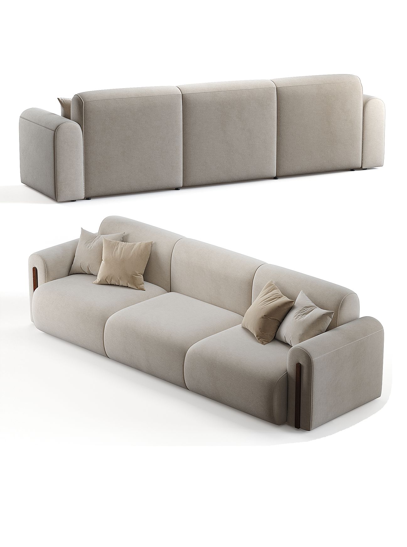 Диван ETRA размер 280х96х75 бежевого цвета