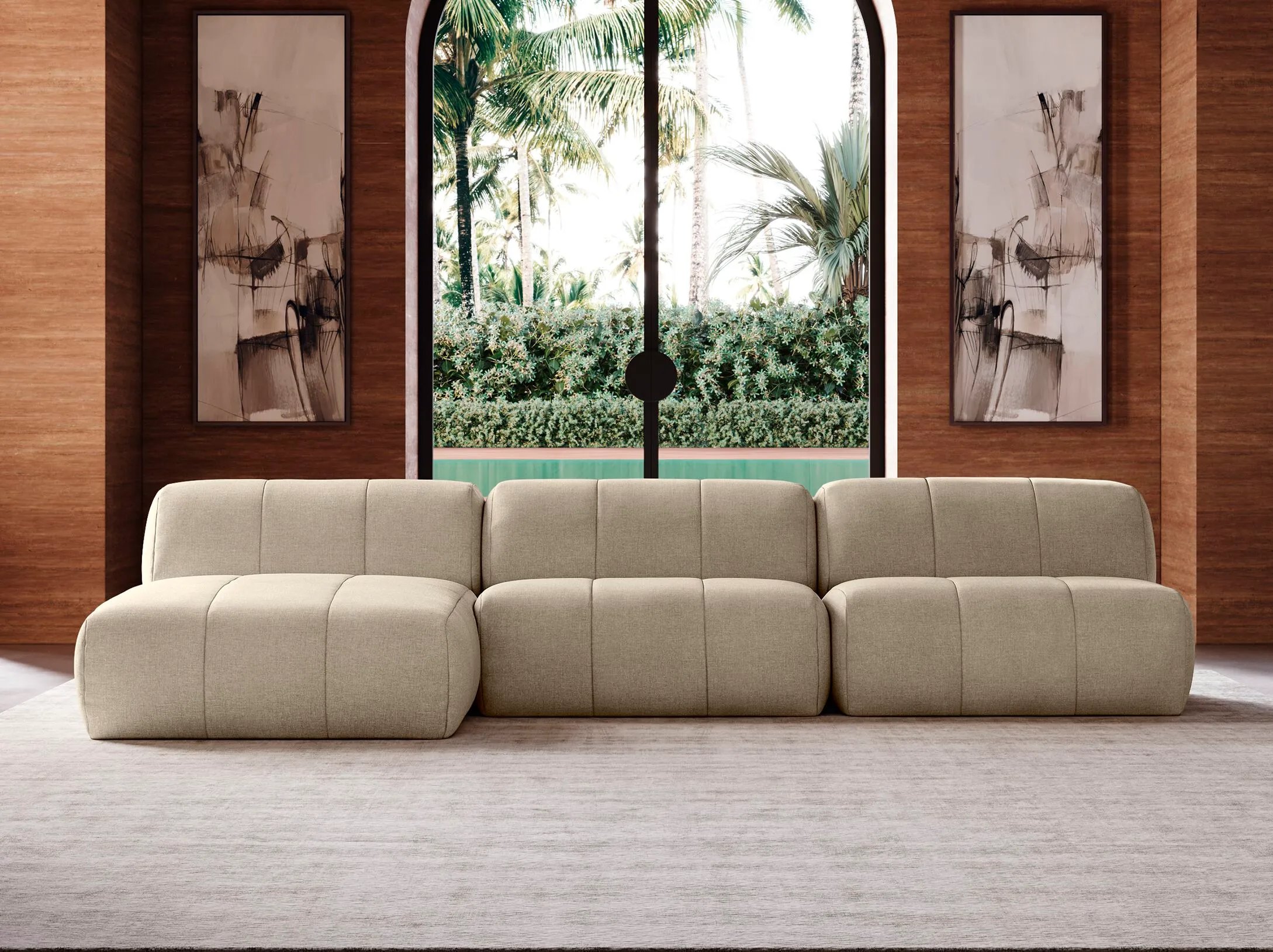 Модульный диван MOSS C бежевый