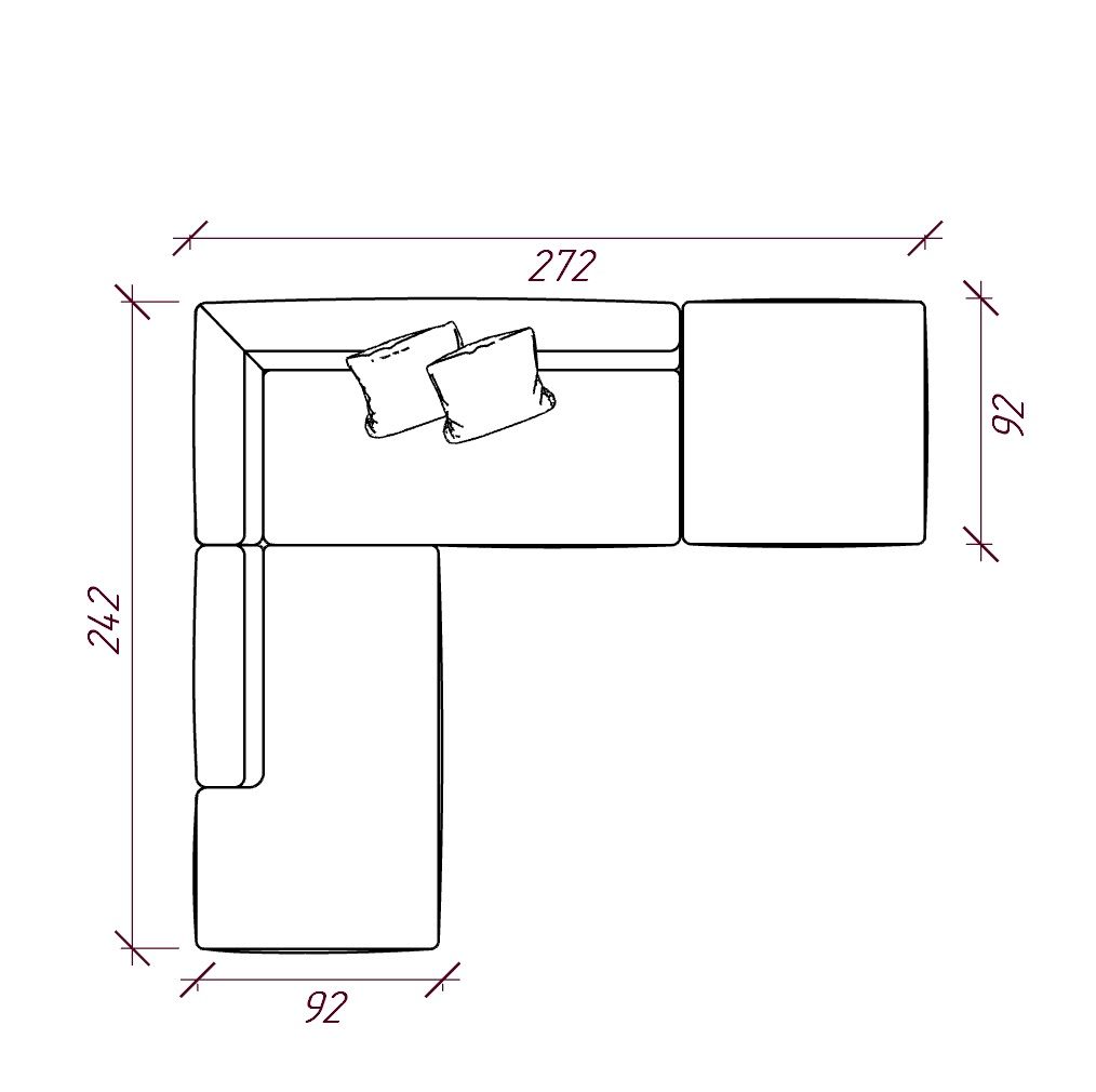 MEBELIONER Диван DUO модули AFN.90 р 272х242х72