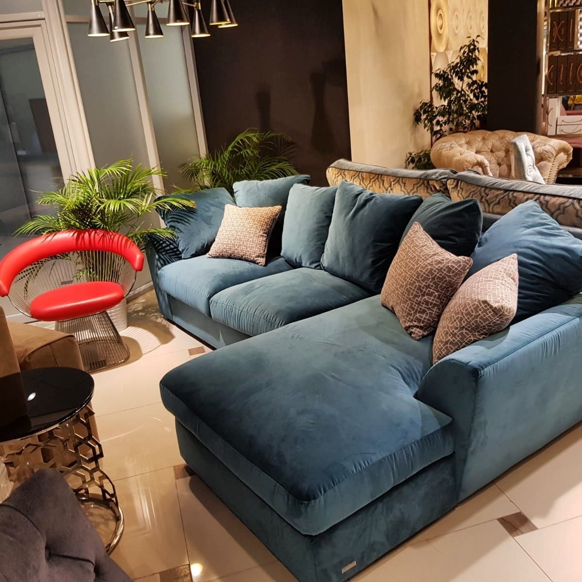 Диван CRISTAL SOFT  292х160х82 бирюзовый