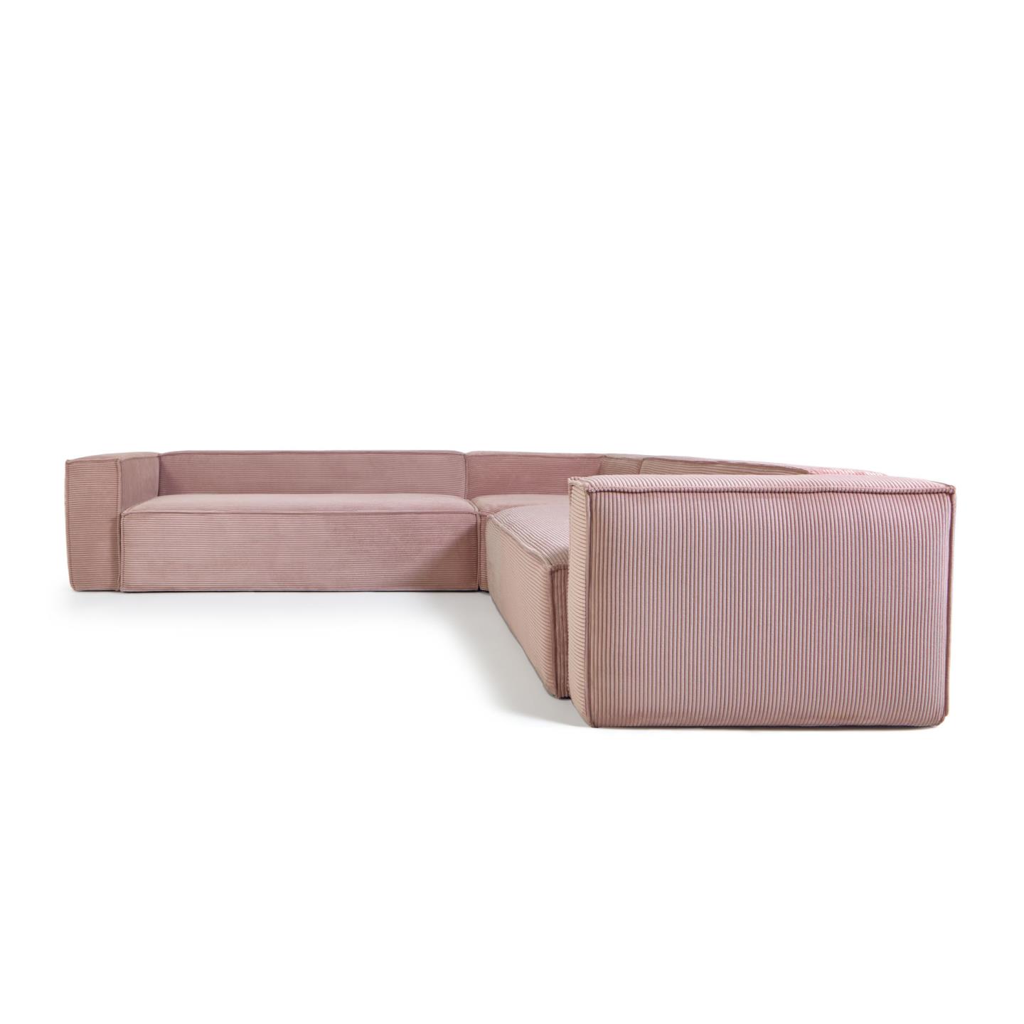Угловой 6 местный диван Blok 320 x 320 cm розовый вельвет