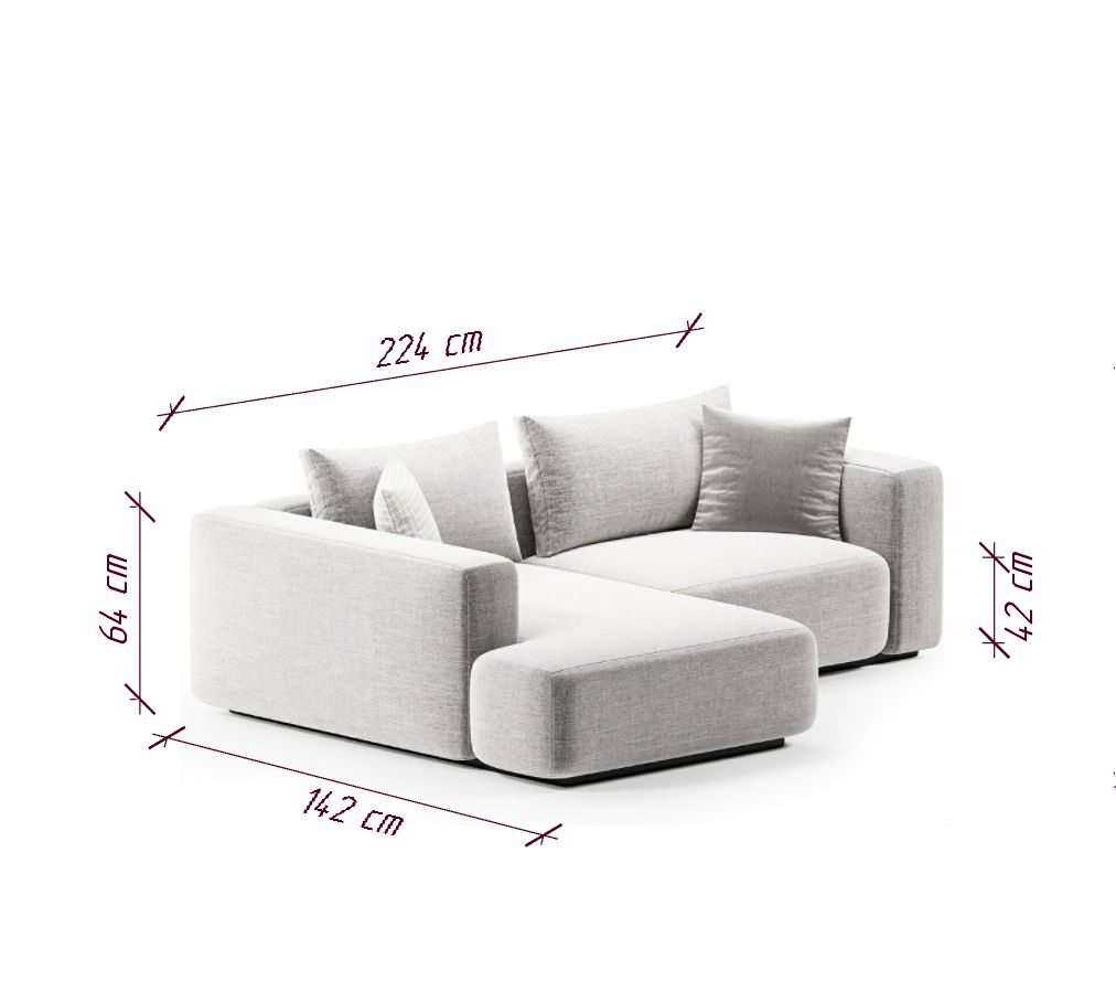 Диван JET 224 R серо-бежевый