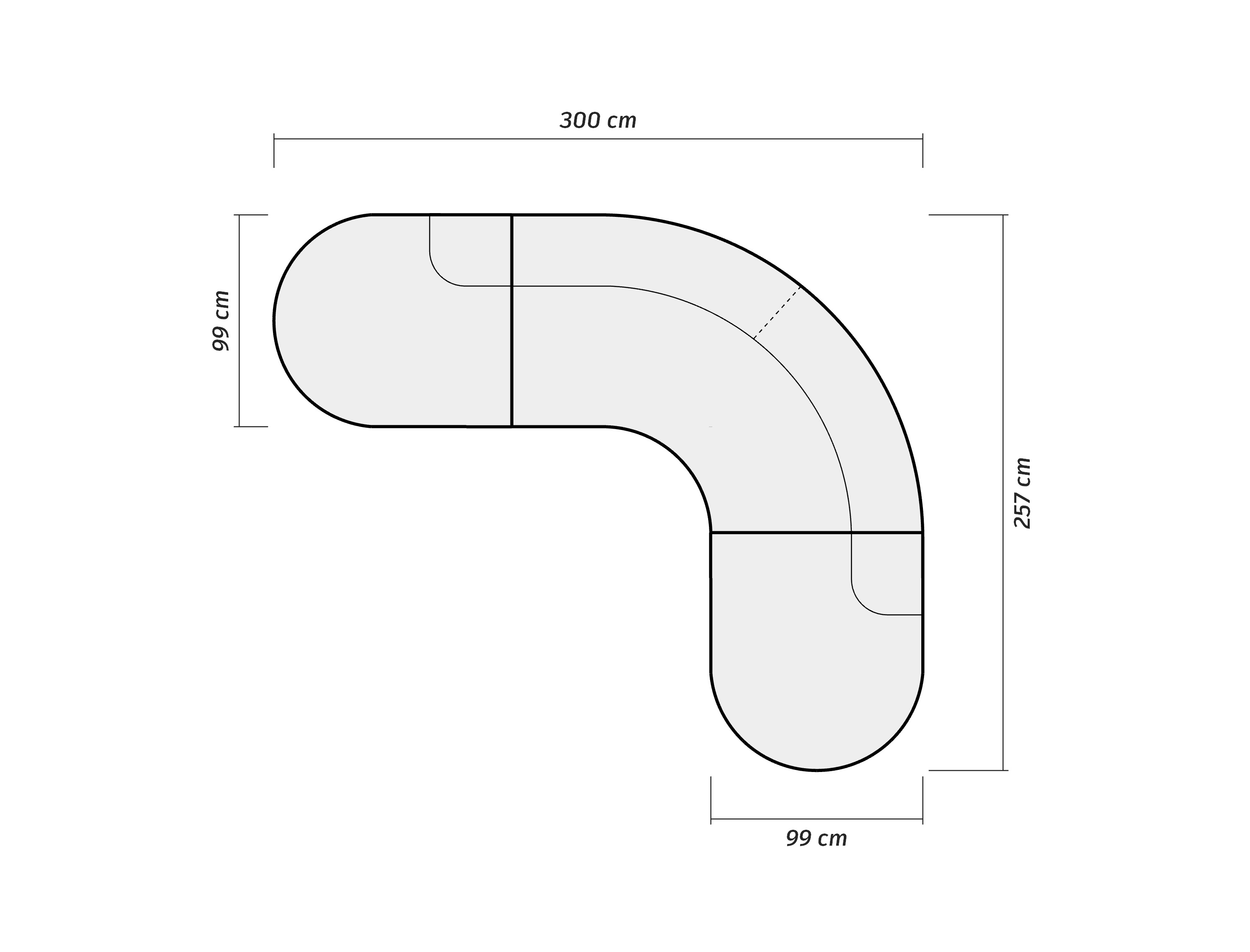 Диван LEMA round размер 300х257х75 бежевого цвета