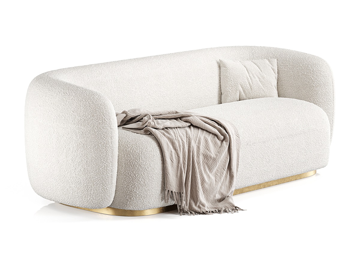 Диван ROXY round размер 220х92х78 бежевого цвета