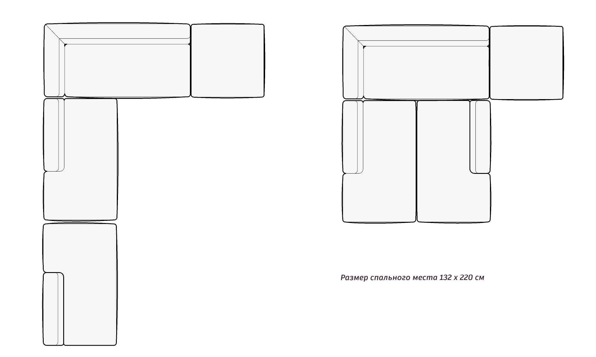 MEBELIONER Диван DUO модули ABFN размер 395х272х72