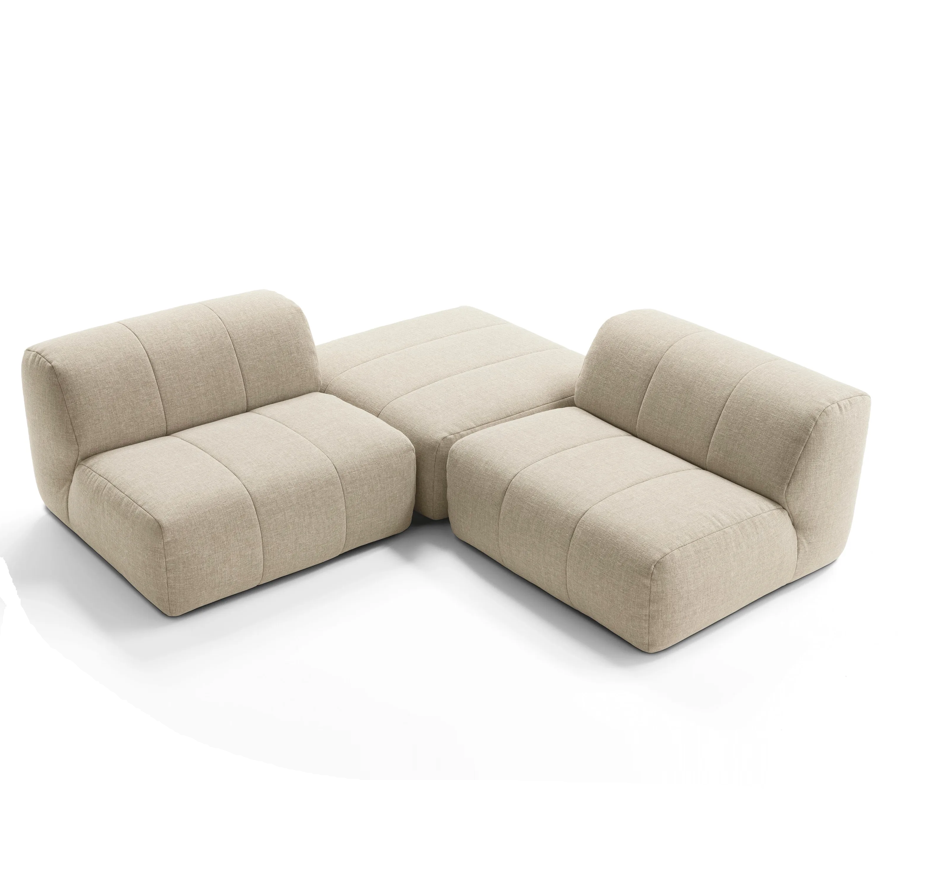 Диван MOSS модули CNC размер 206х206х72 бежевого цвета