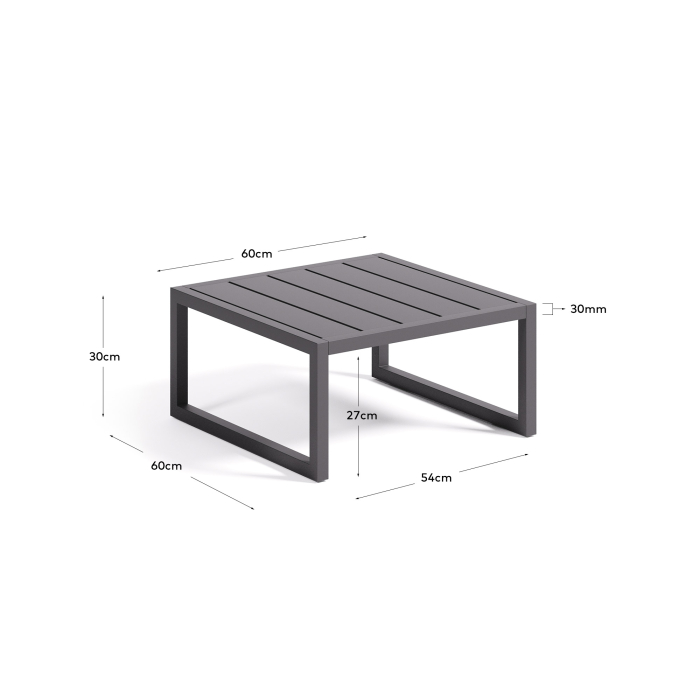Comova Столик для улицы из черного алюминия 60 x 60 см