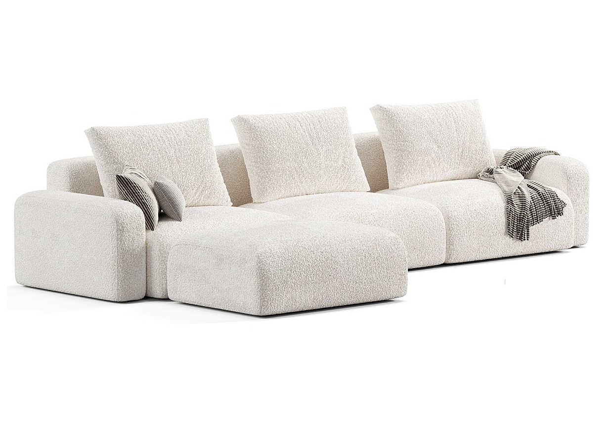 Диван Balance с пуфом 312х98х80 бежевого цвета