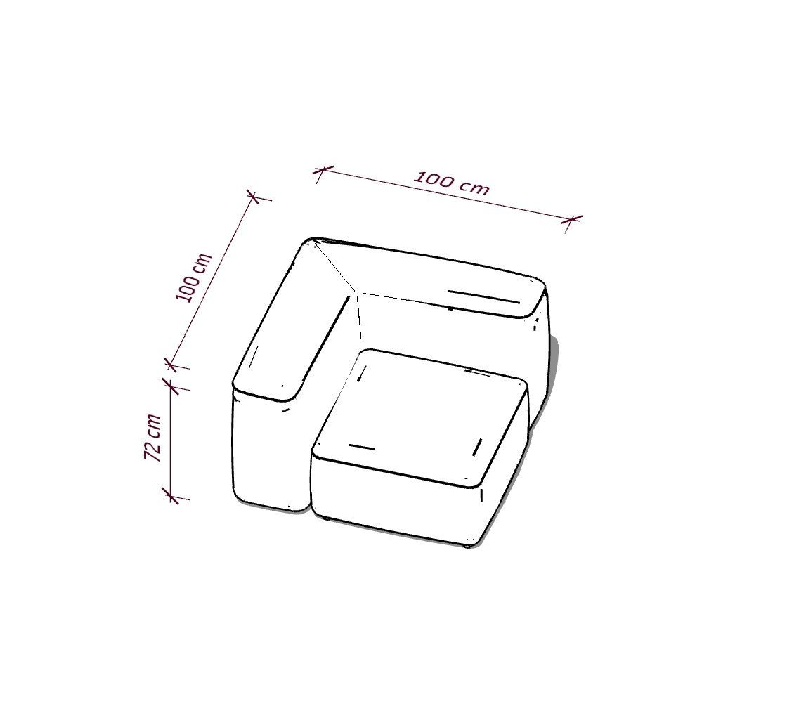 MEBELIONER Диван DUO модуль U.100