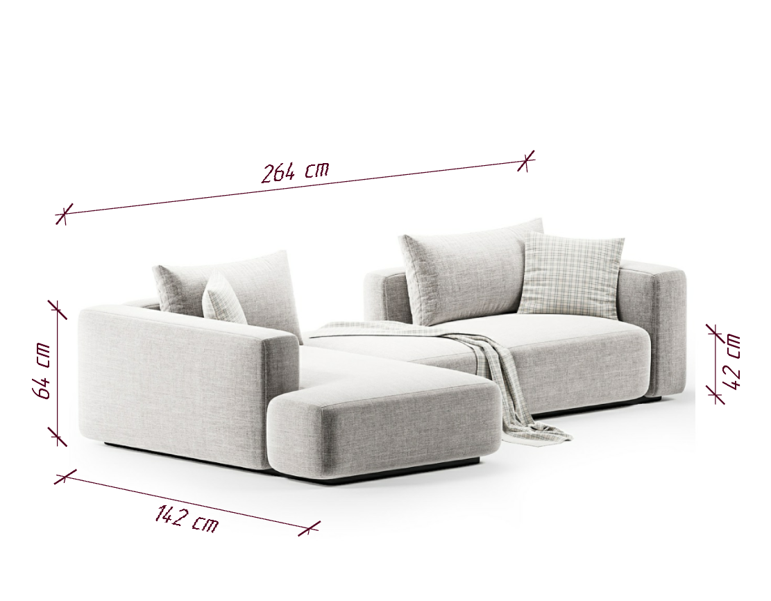 Диван JET 264 L серо-бежевый