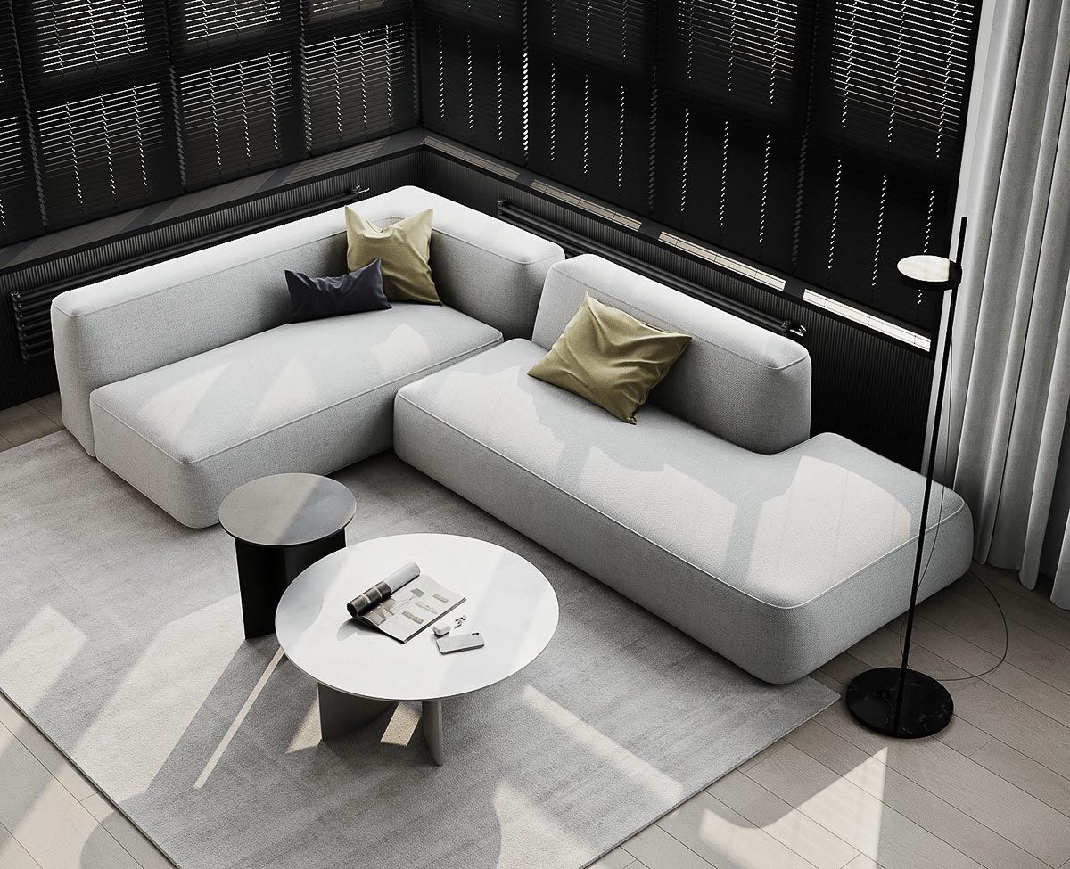 MEBELIONER Диван DUO модули LB размер 240х180х72