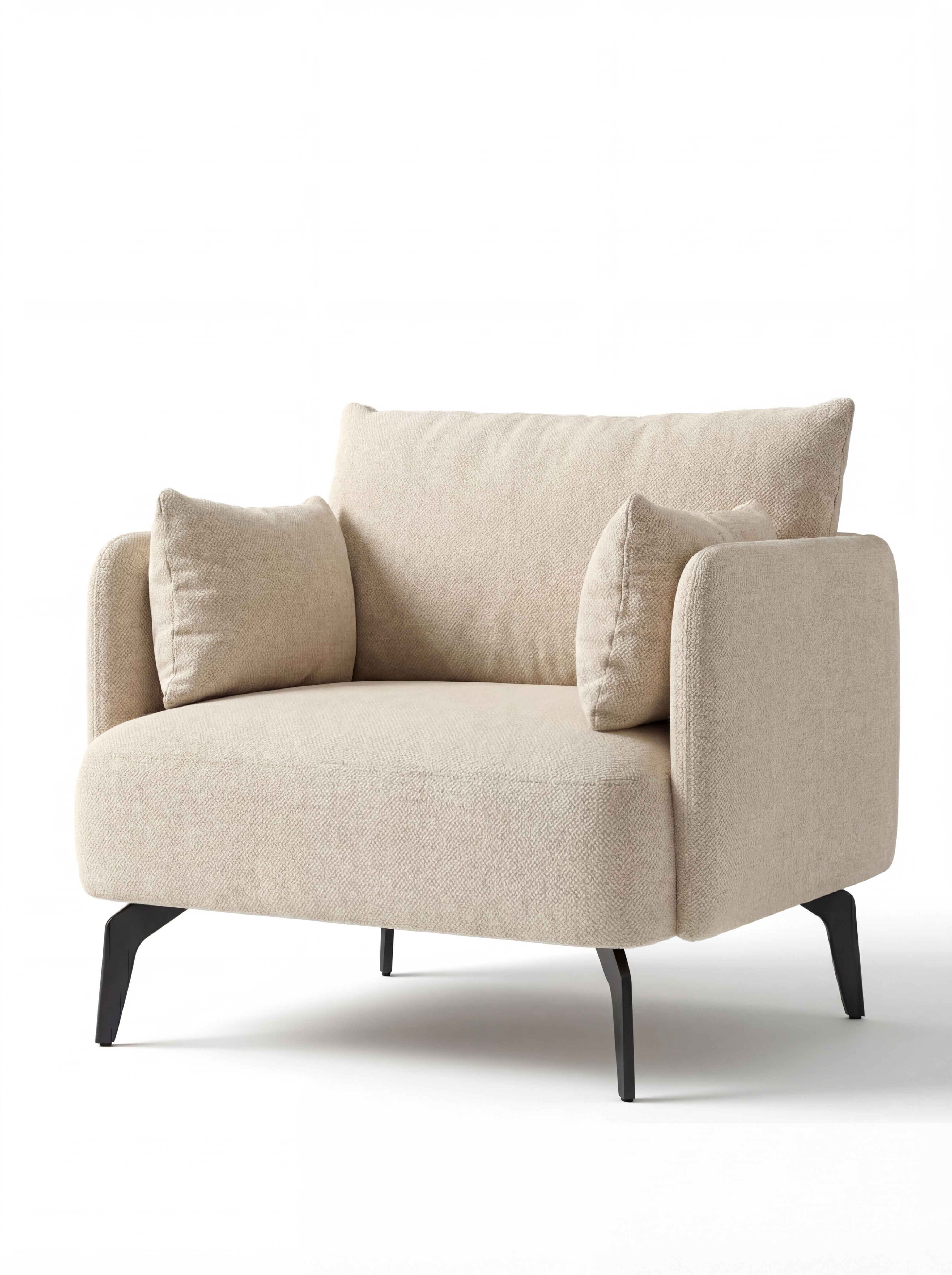 MEBELIONER Кресло BONI Lite, 70х68х78 см бежевый букле