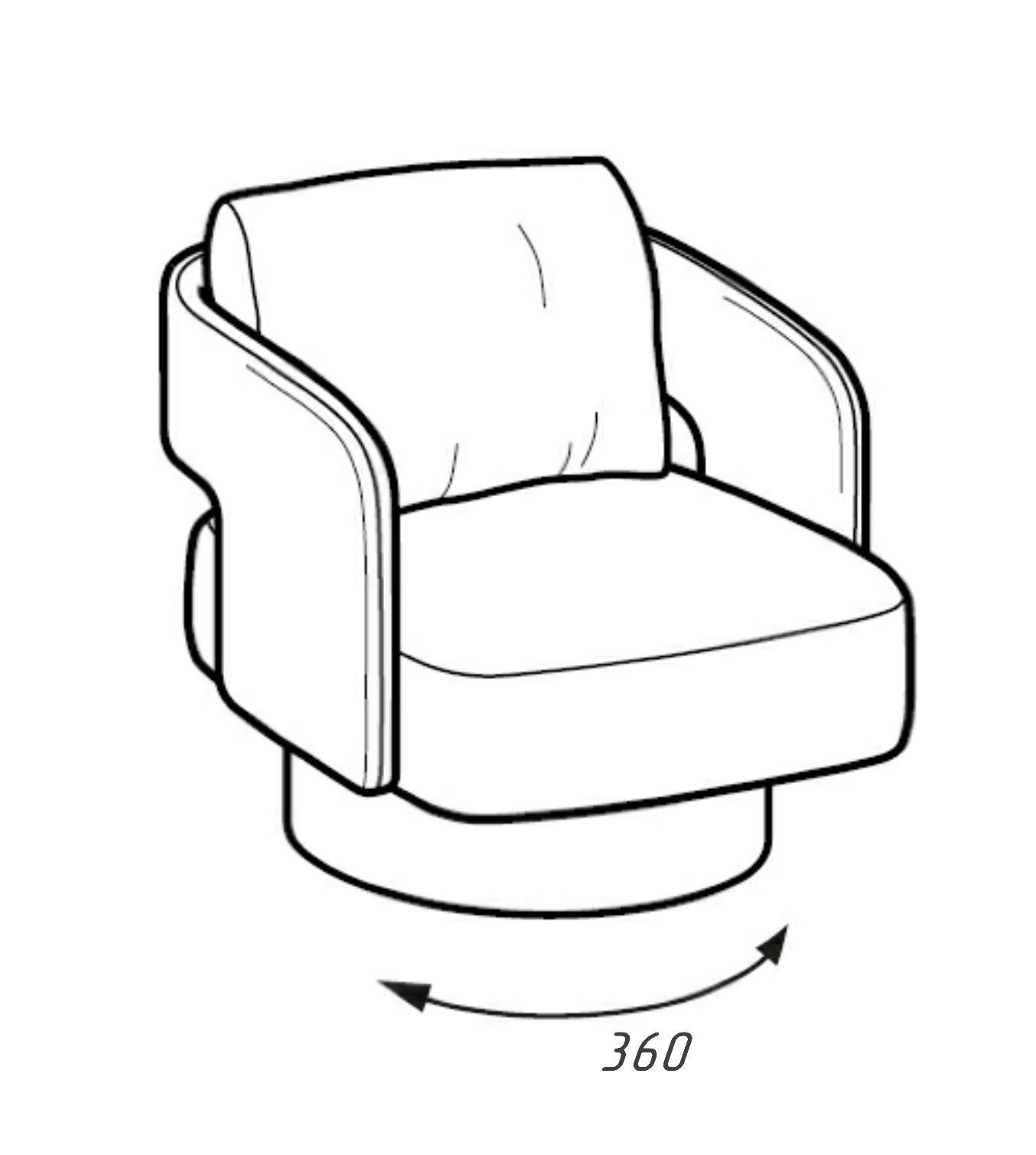 Кресло NOLA размер 62х88х76 механизм 360