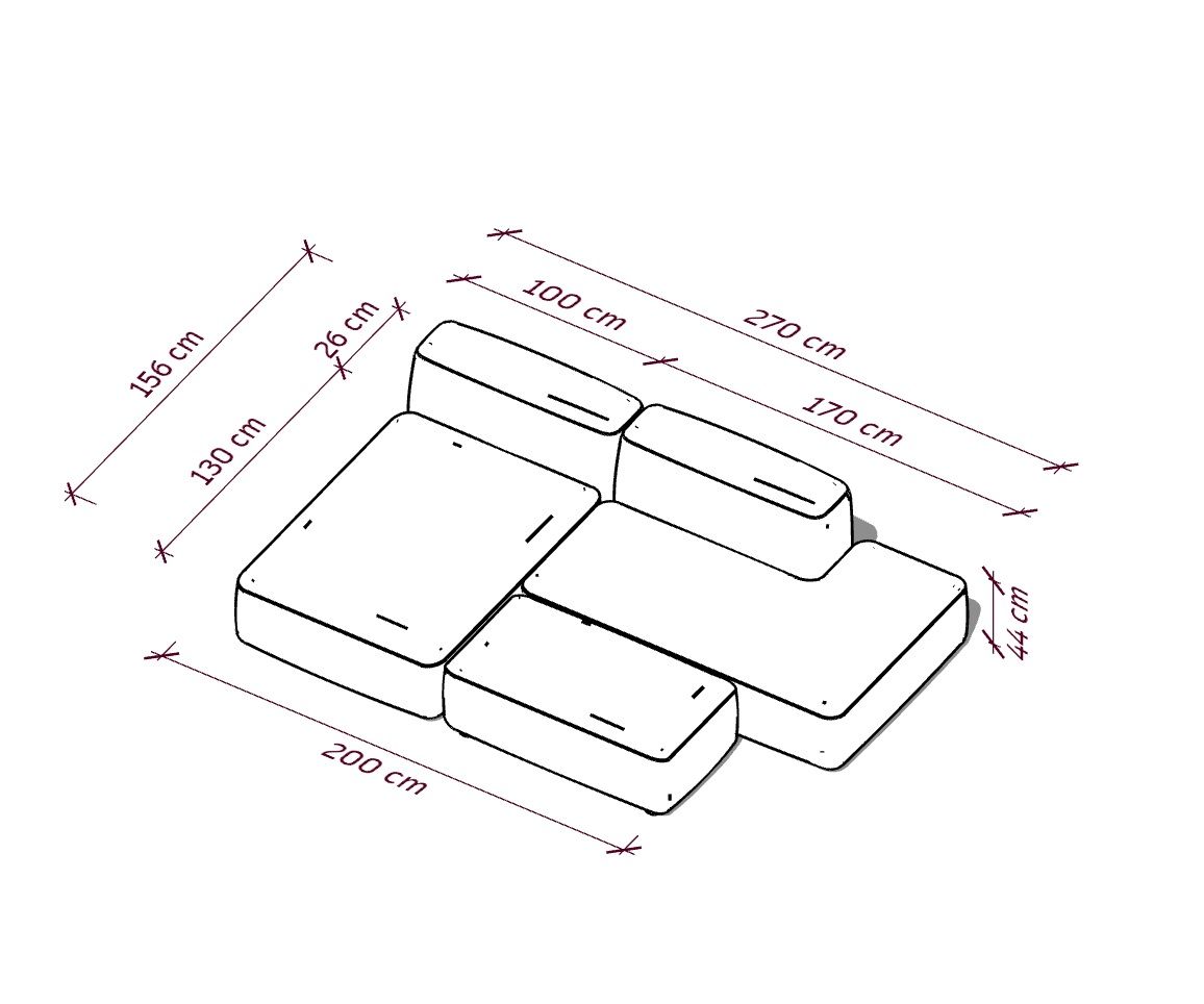 Диван DUO модули ADN зеленый