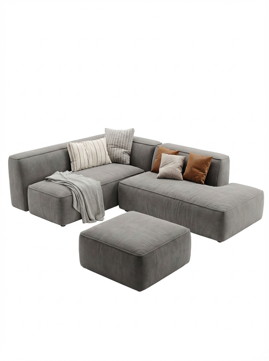 MEBELIONER Диван DUO модули LB+N размер 240х180х72