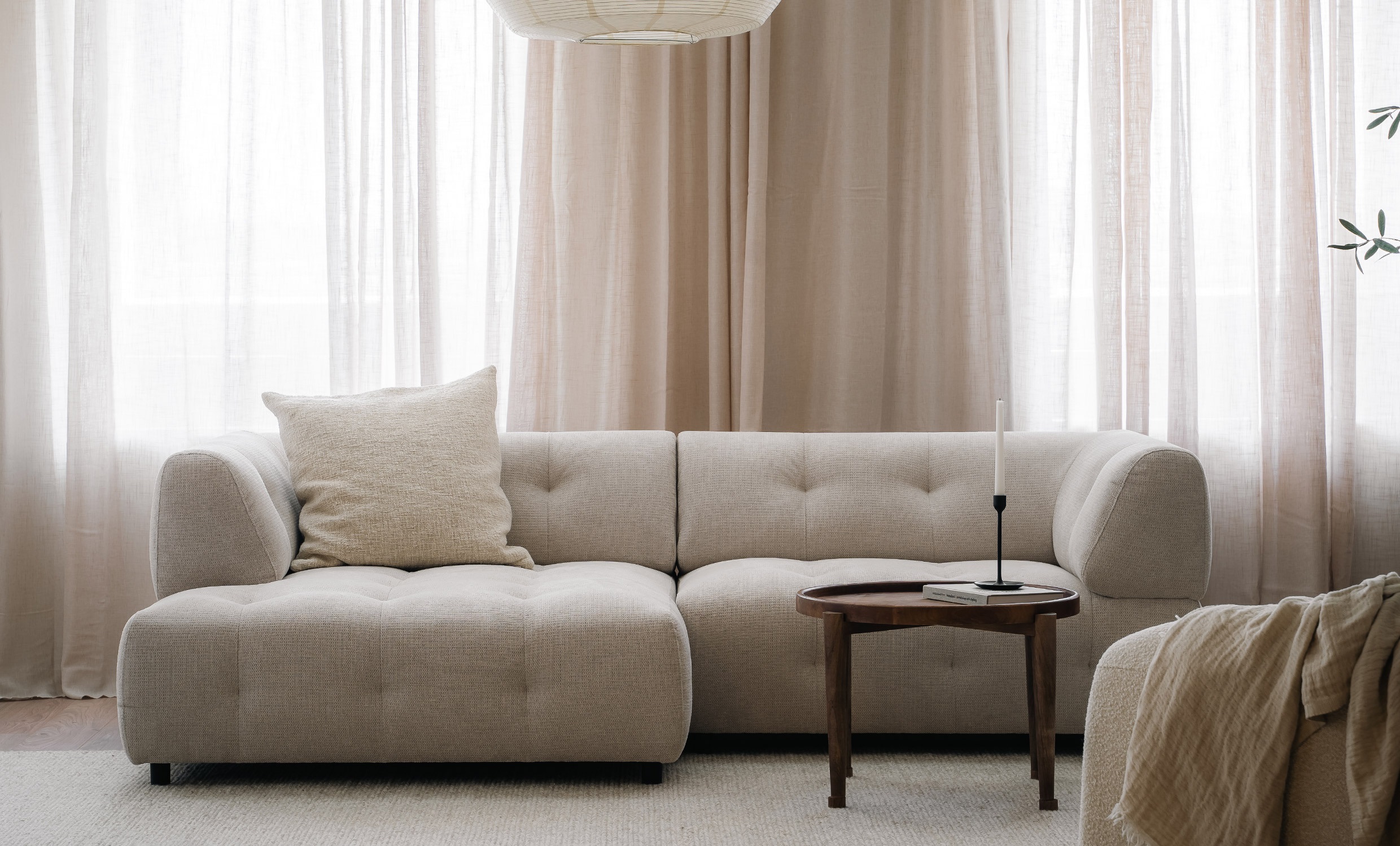 Диван FOCUS beige левая оттоманка