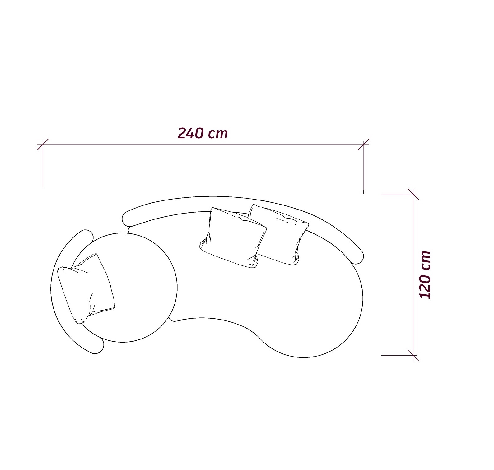 MEBELIONER Диван COCO размер R 240х120х80