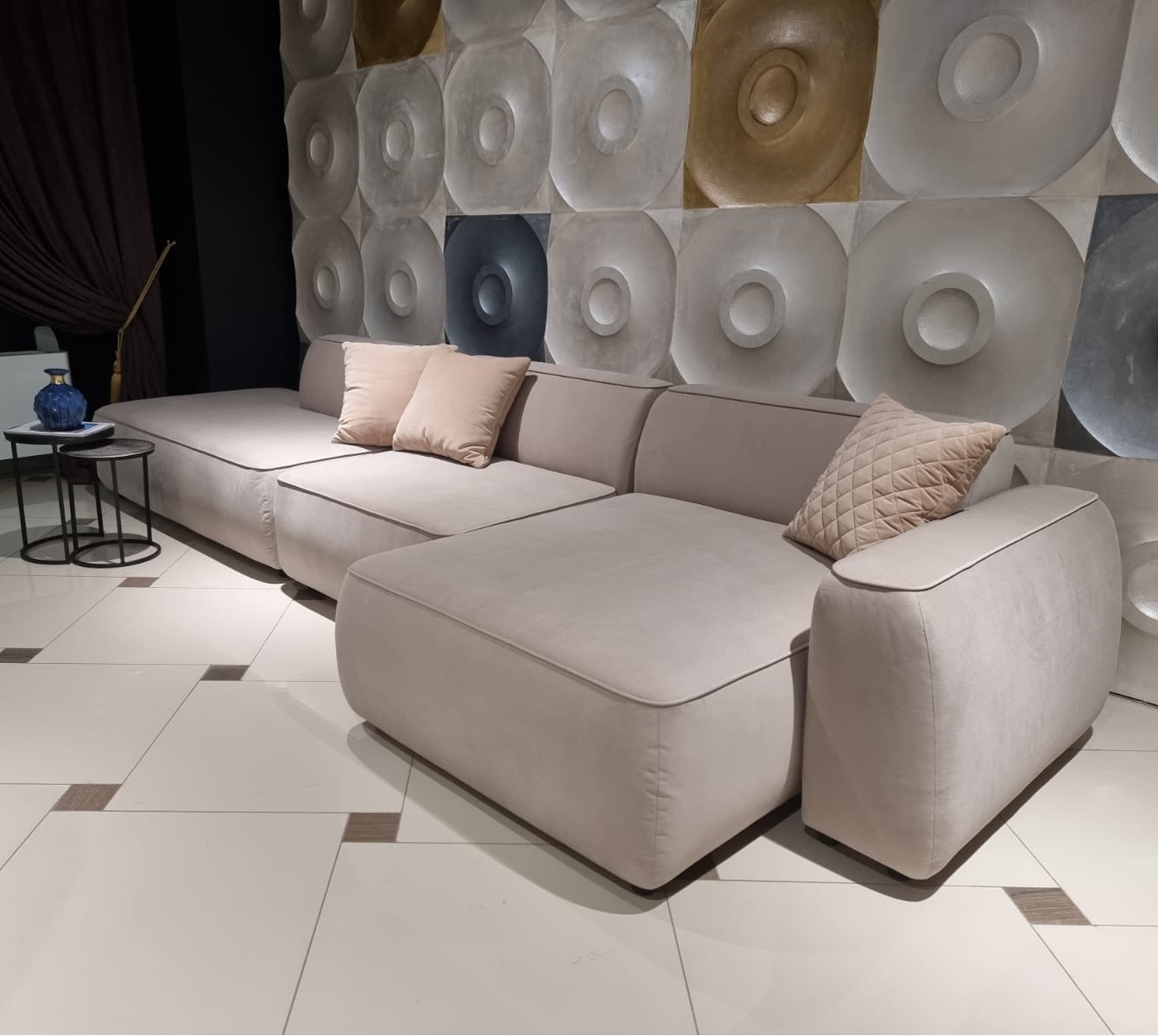 MEBELIONER Диван DUO модули ACVG 357х125х72 бежевого цвета