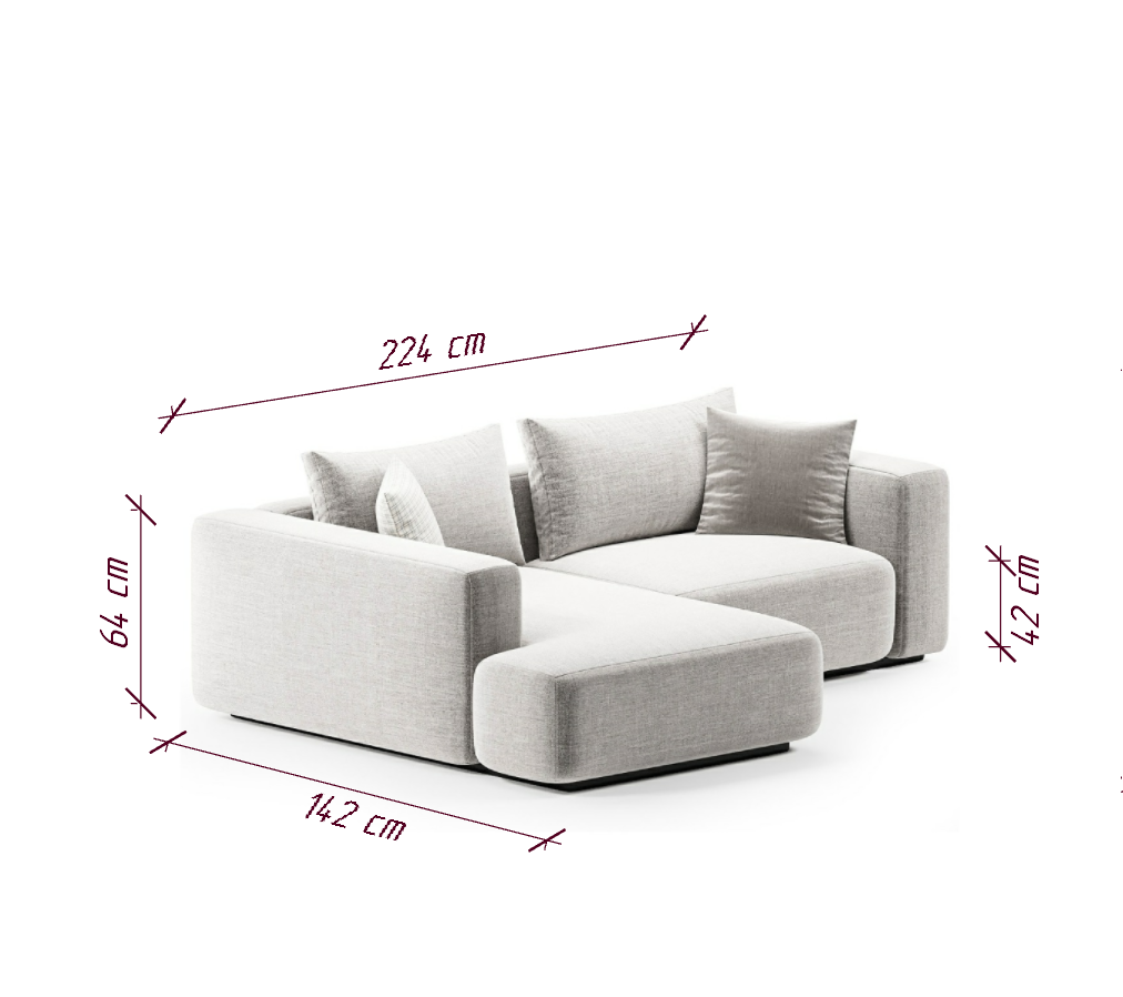 Диван JET 224 R серо-бежевый