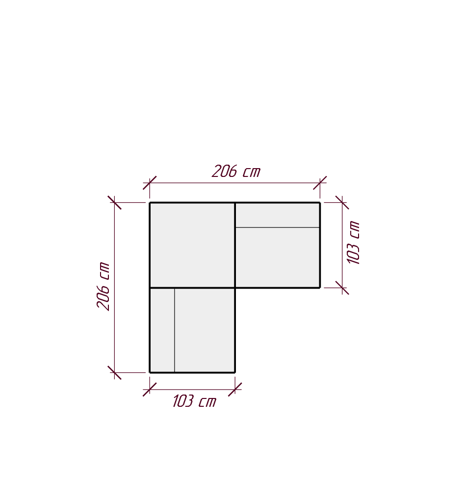 Диван MOSS модули CNC размер 206х206х72 бежевого цвета