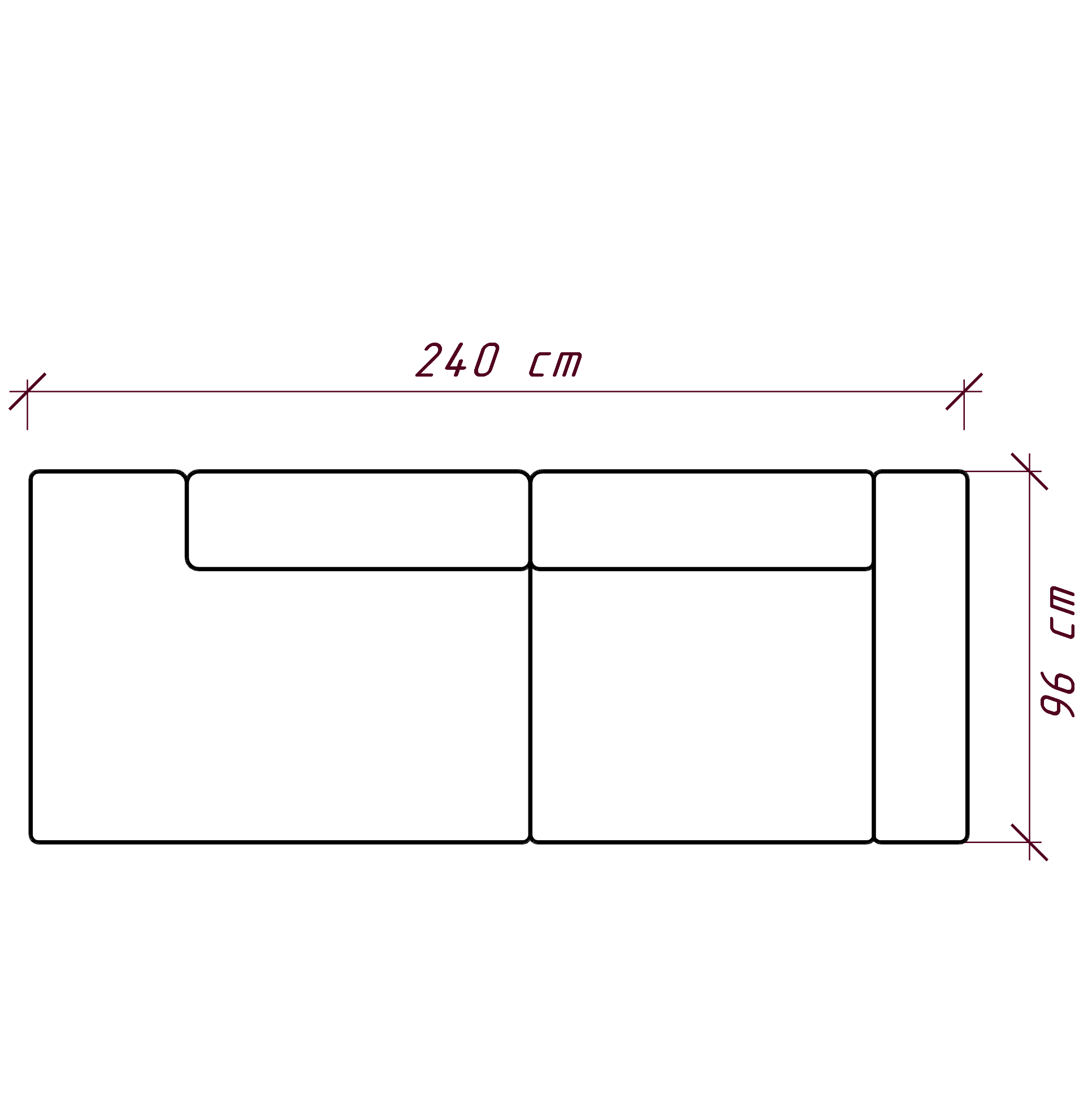 MEBELIONER Диван NEO размер L 240х96х72 раскладной