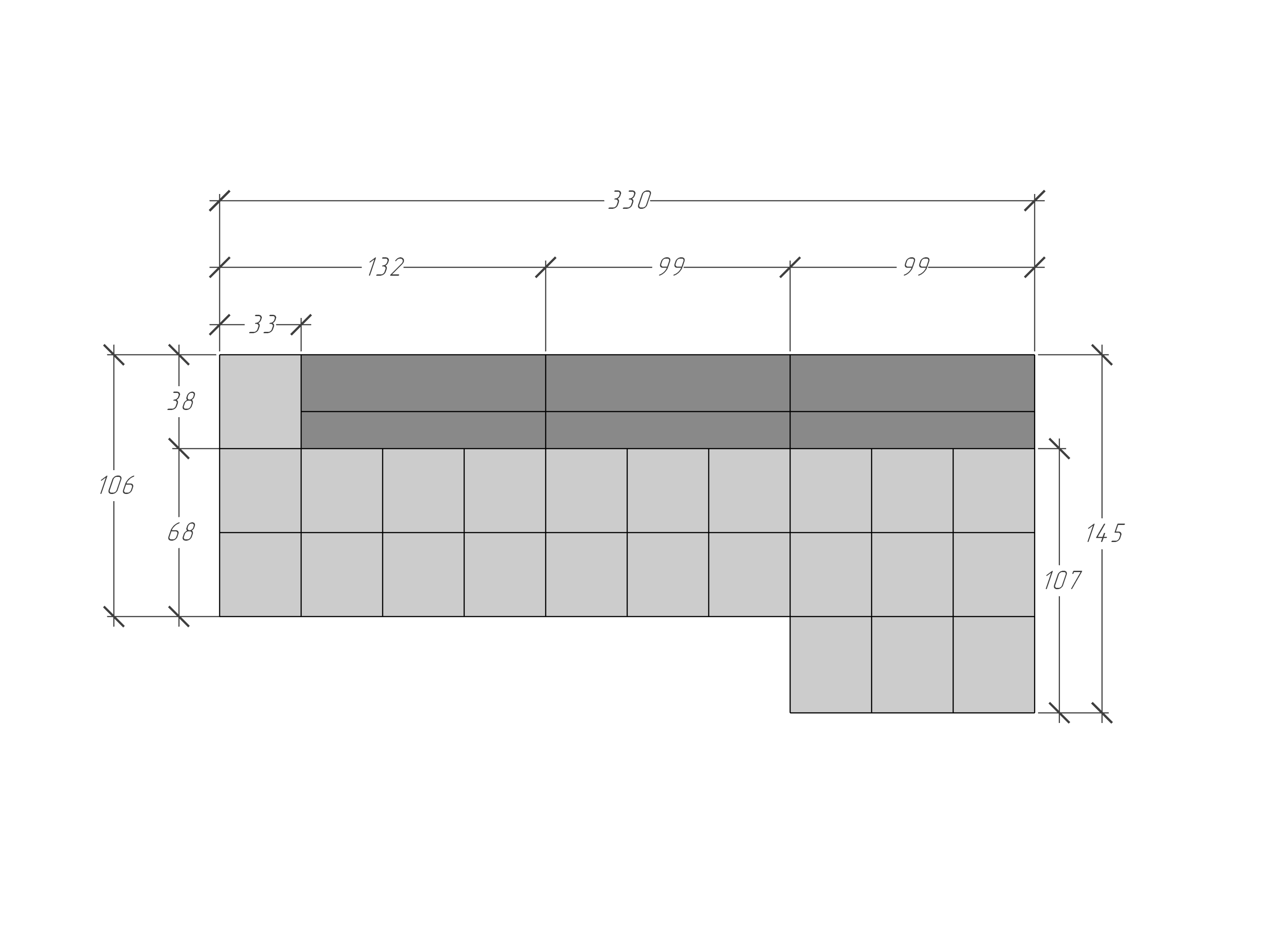 Диван TUFTI модульность L 330х145х72 бежевого цвета