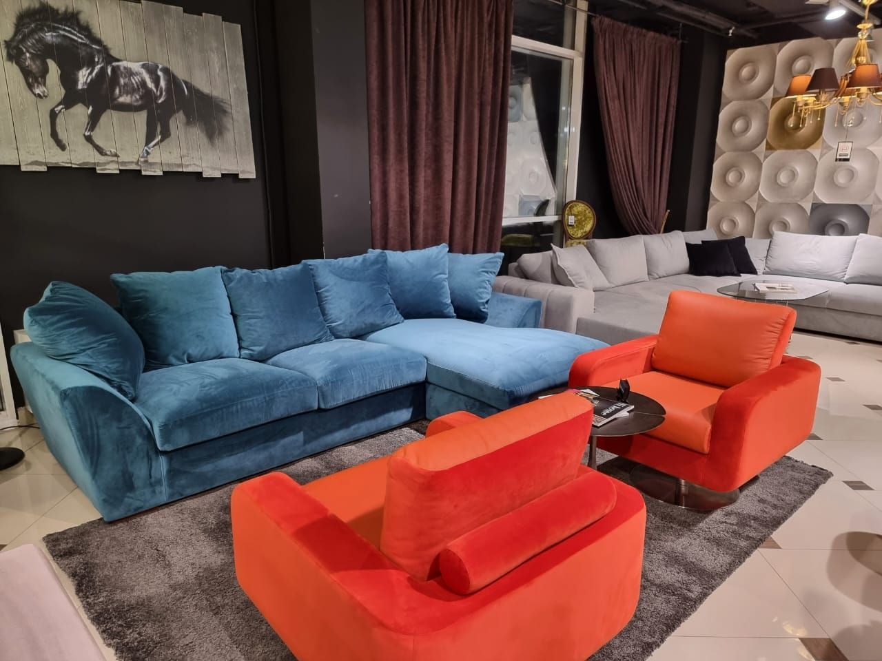 Диван CRISTAL SOFT  292х160х82 бирюзовый