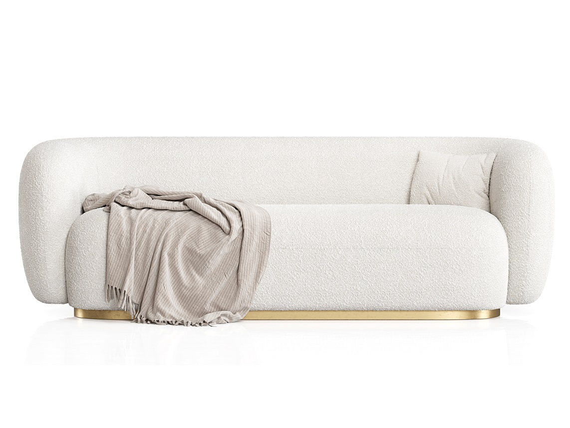 Диван ROXY round размер 220х92х78 бежевого цвета