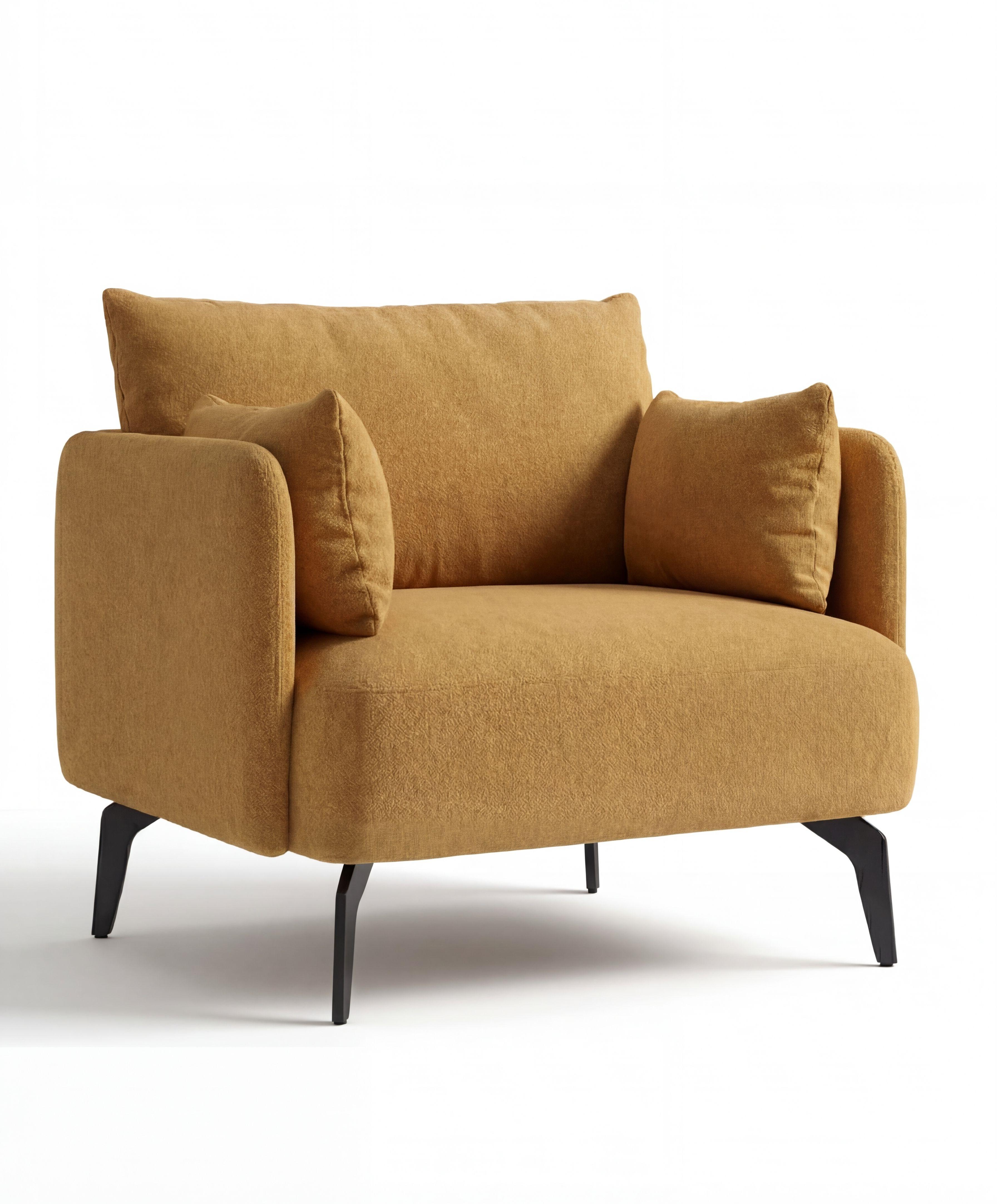 MEBELIONER Кресло BONI Lite, 70х68х78 см желтый букле