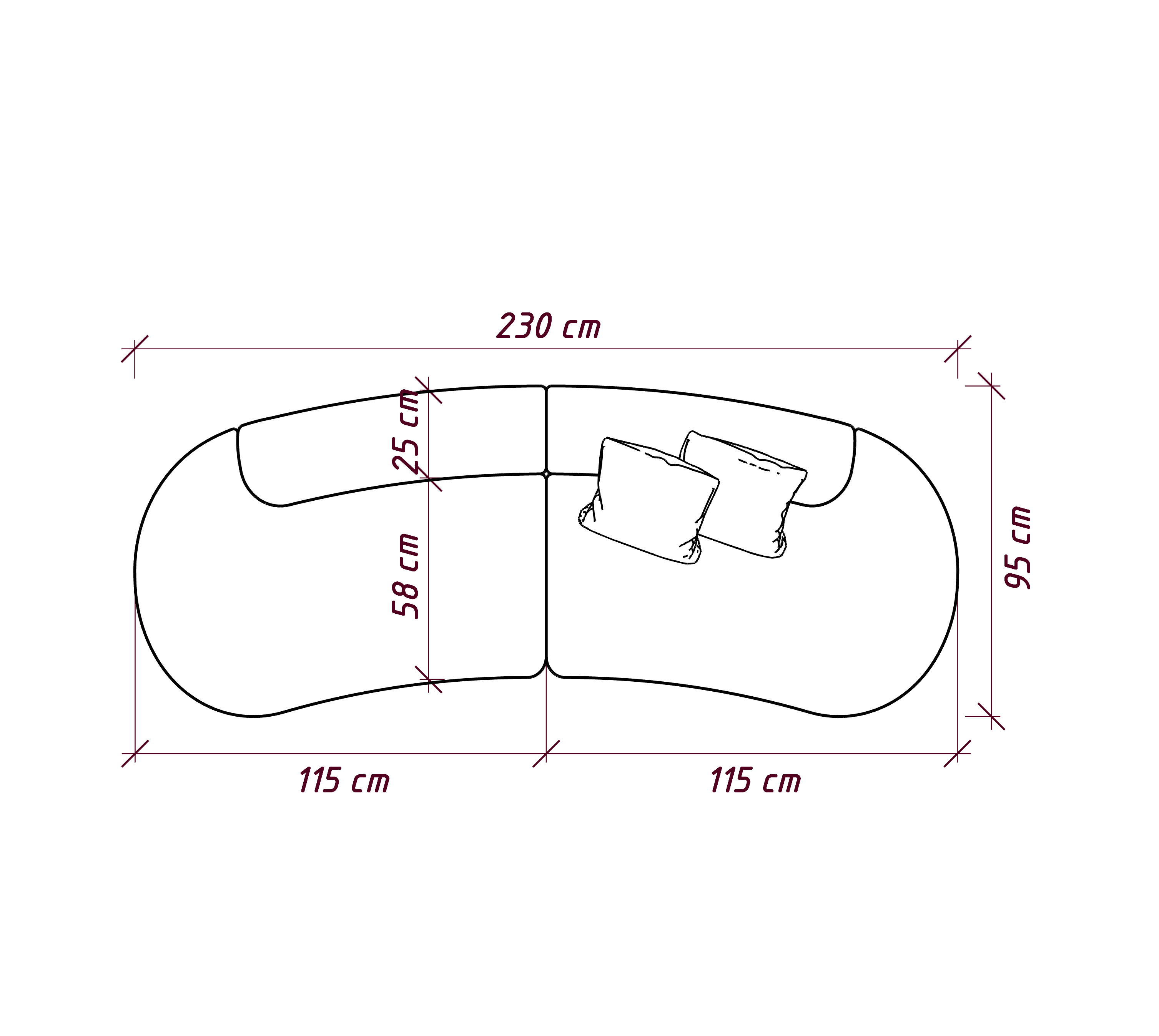 Диван PRIME round 230х95х82 бежевого цвета