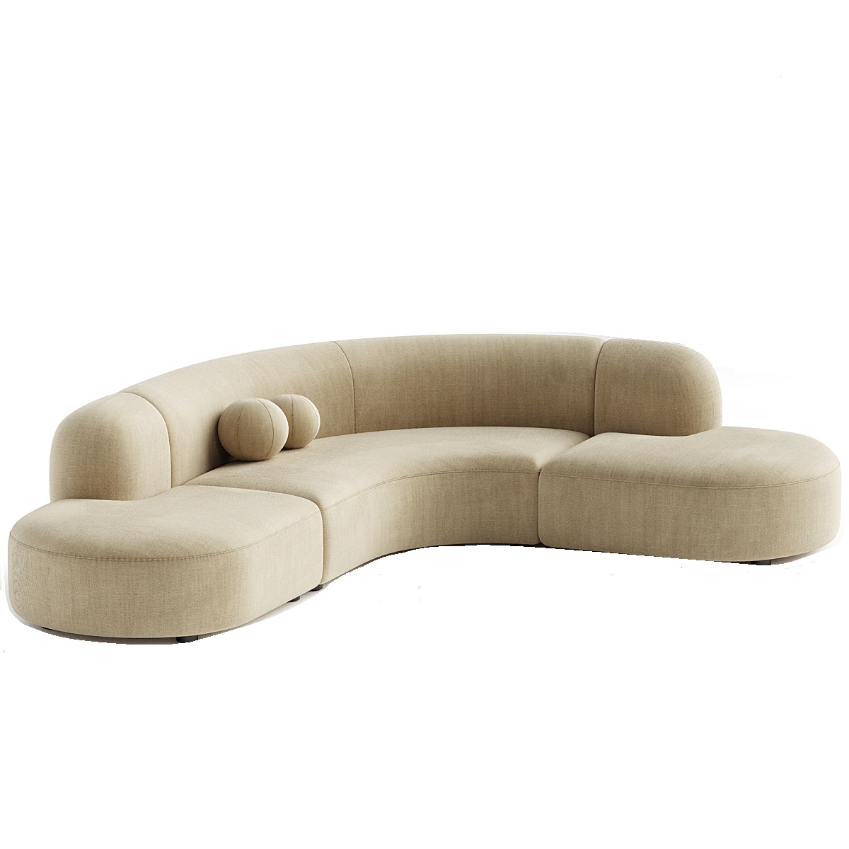 Диван LEMA round размер 300х257х75 бежевого цвета