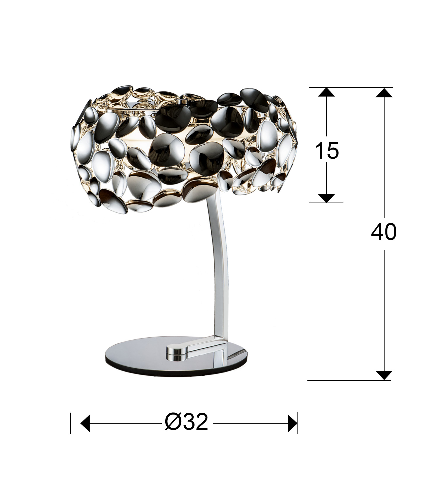 Настольная лампа Narisa 3L хром