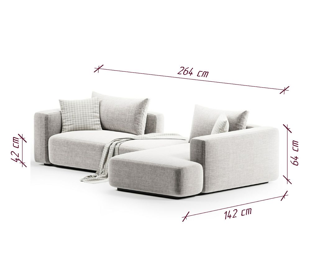 Диван JET 264 R серо-бежевый