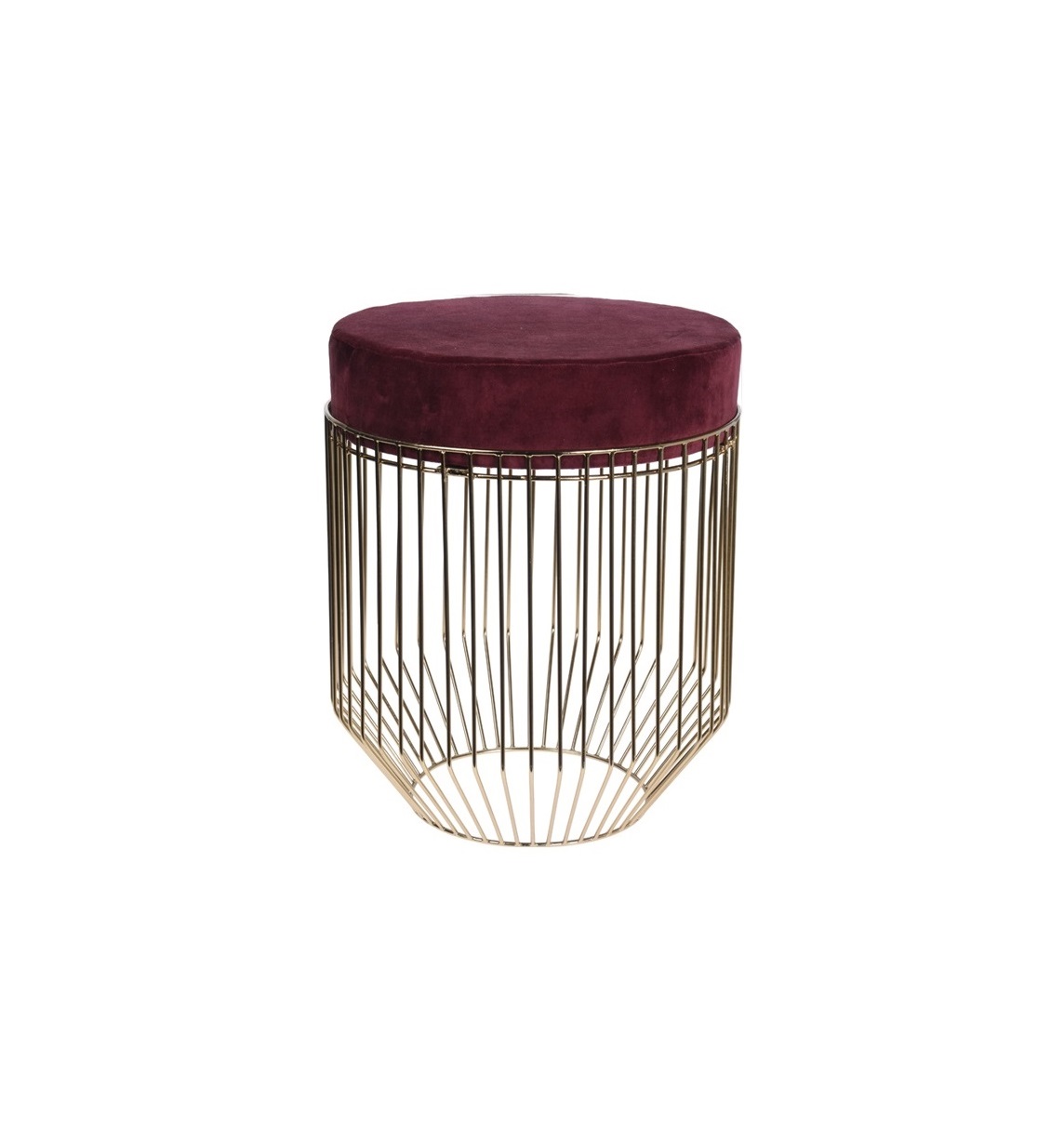 Пуф ROUND бордовый велюр D 38х38х45