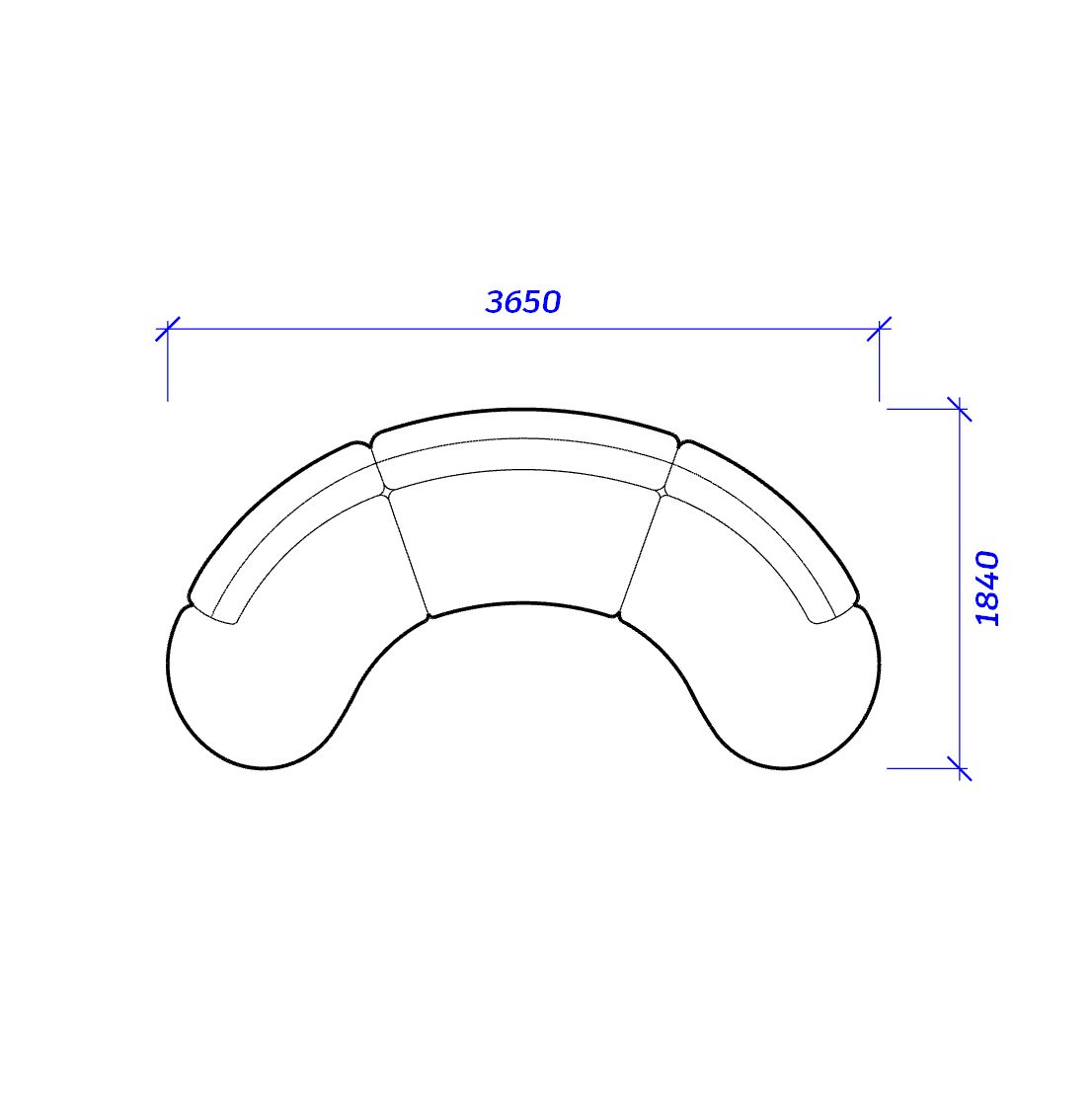 Диван MONE 365-S02 размер 365х184х76 бежевого цвета