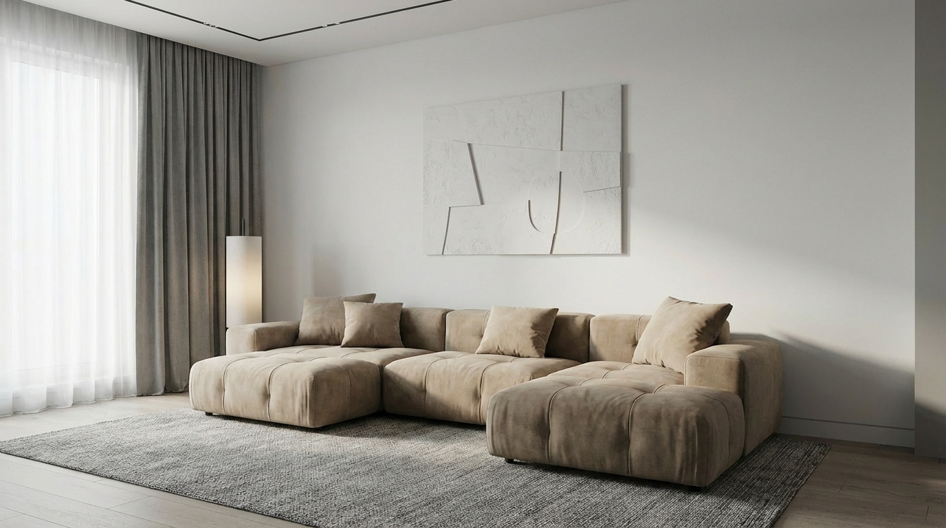 MEBELIONER Модульный диван SAGA CLOUD R9 размер 462х168х68