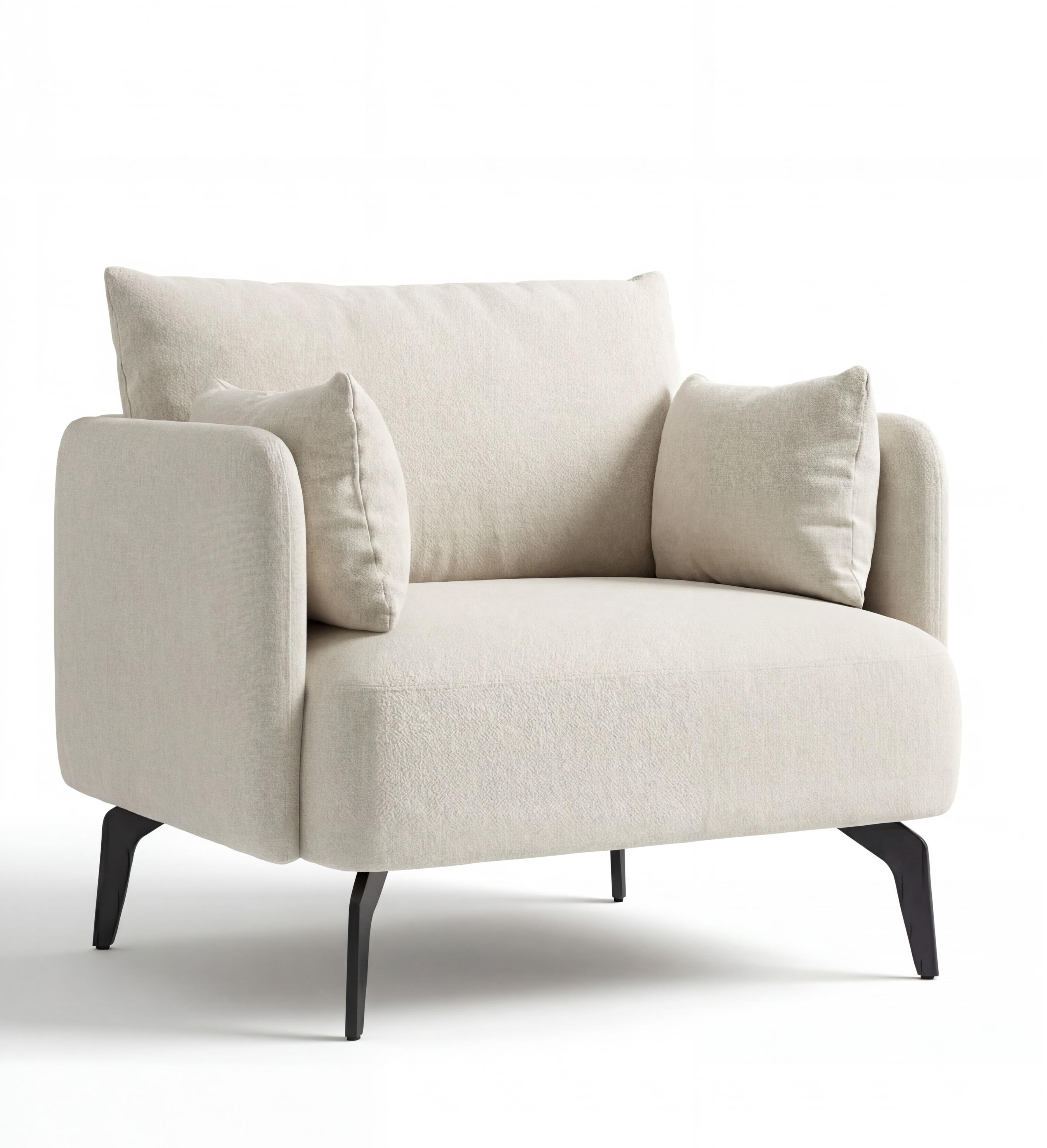 MEBELIONER Кресло BONI Lite, 70х68х78 см молочный букле