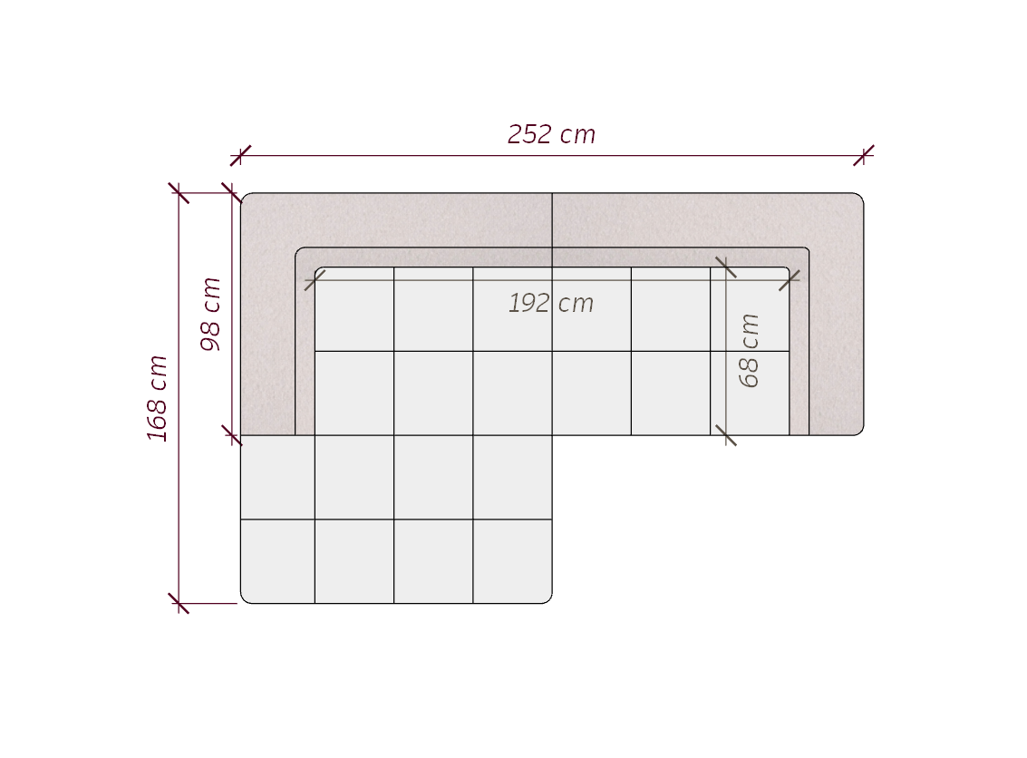 Диван FOCUS beige левая оттоманка