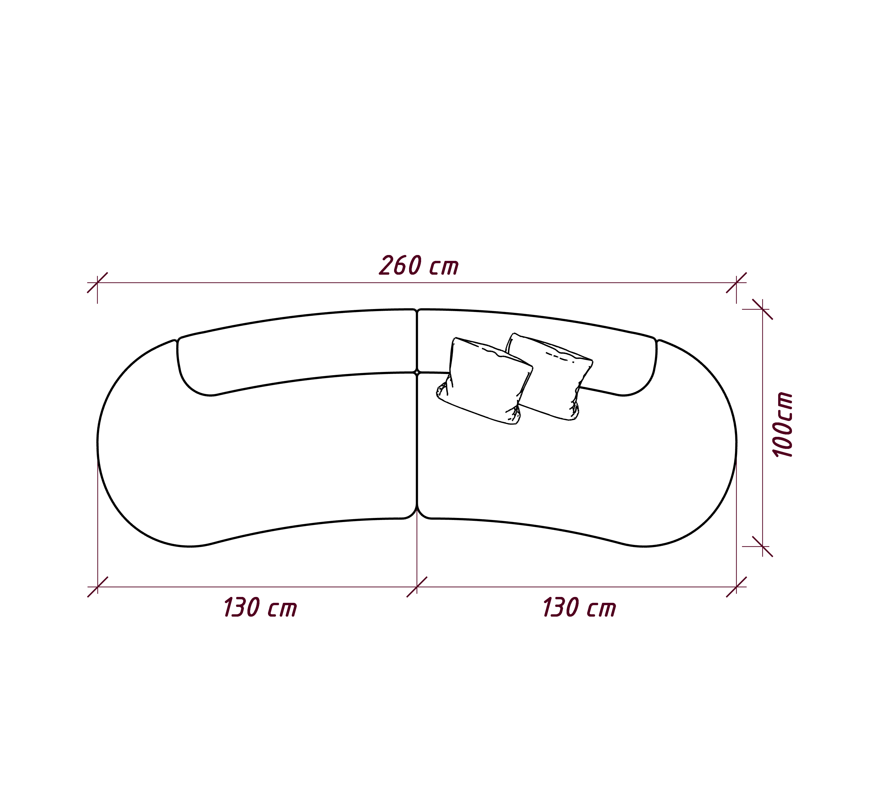 Диван PRIME round 260х100х82 бежевого цвета