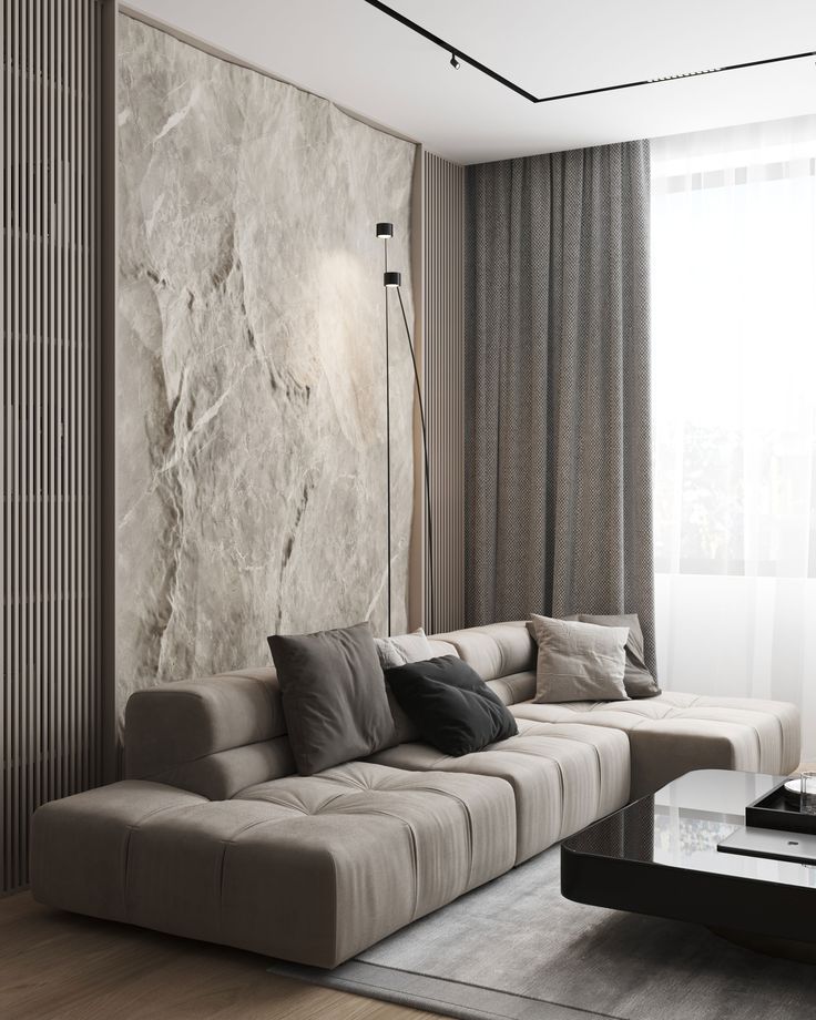 Диван TUFTI модульность L 330х145х72 бежевого цвета