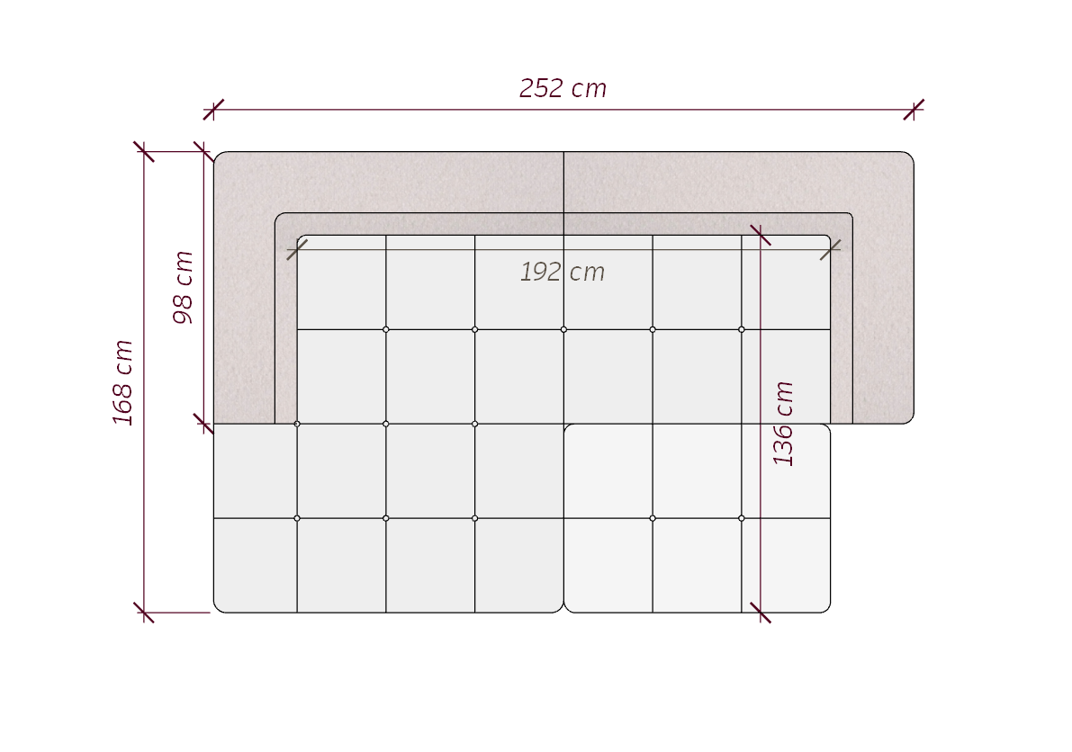 Диван FOCUS beige левая оттоманка