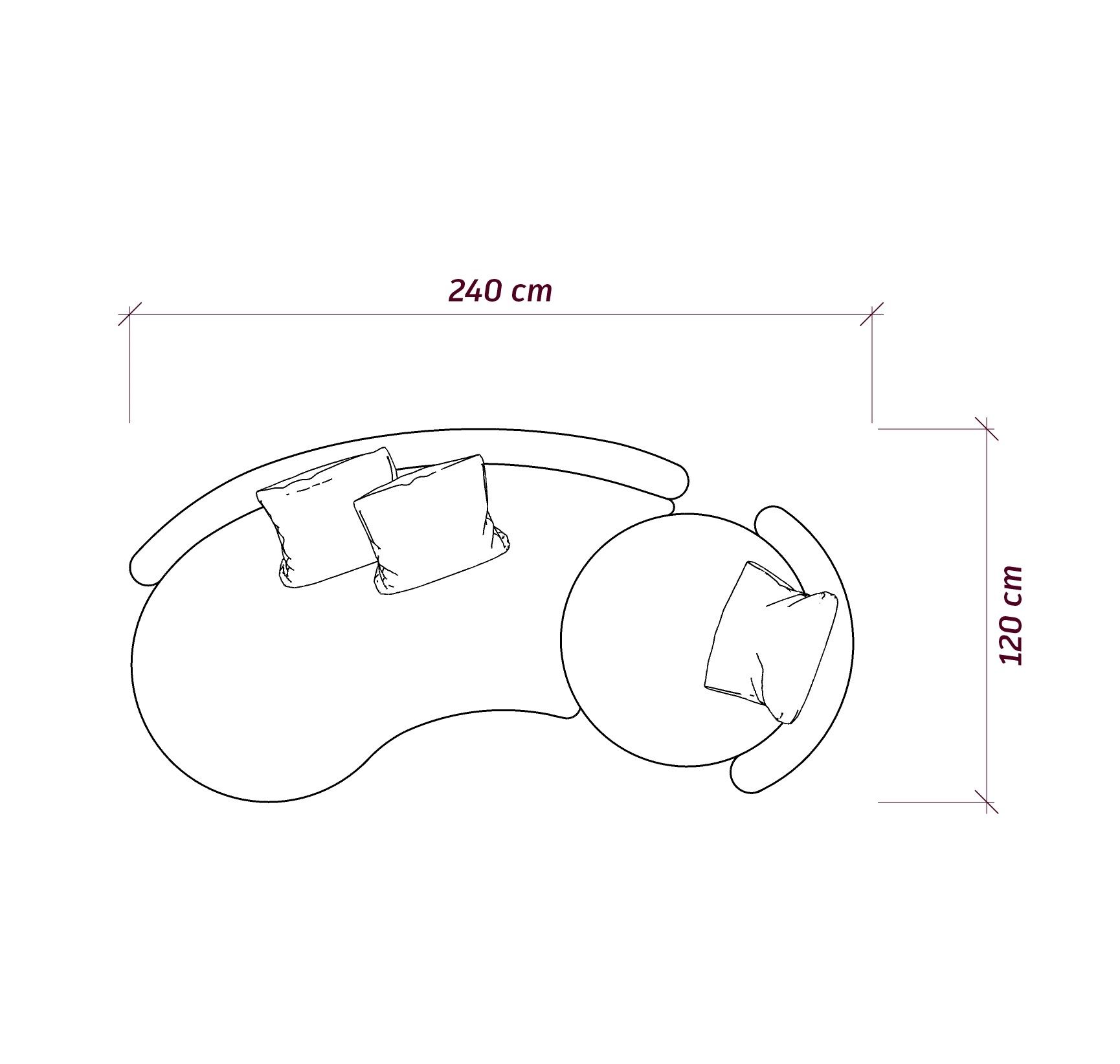 MEBELIONER Диван COCO размер L 240х120х80