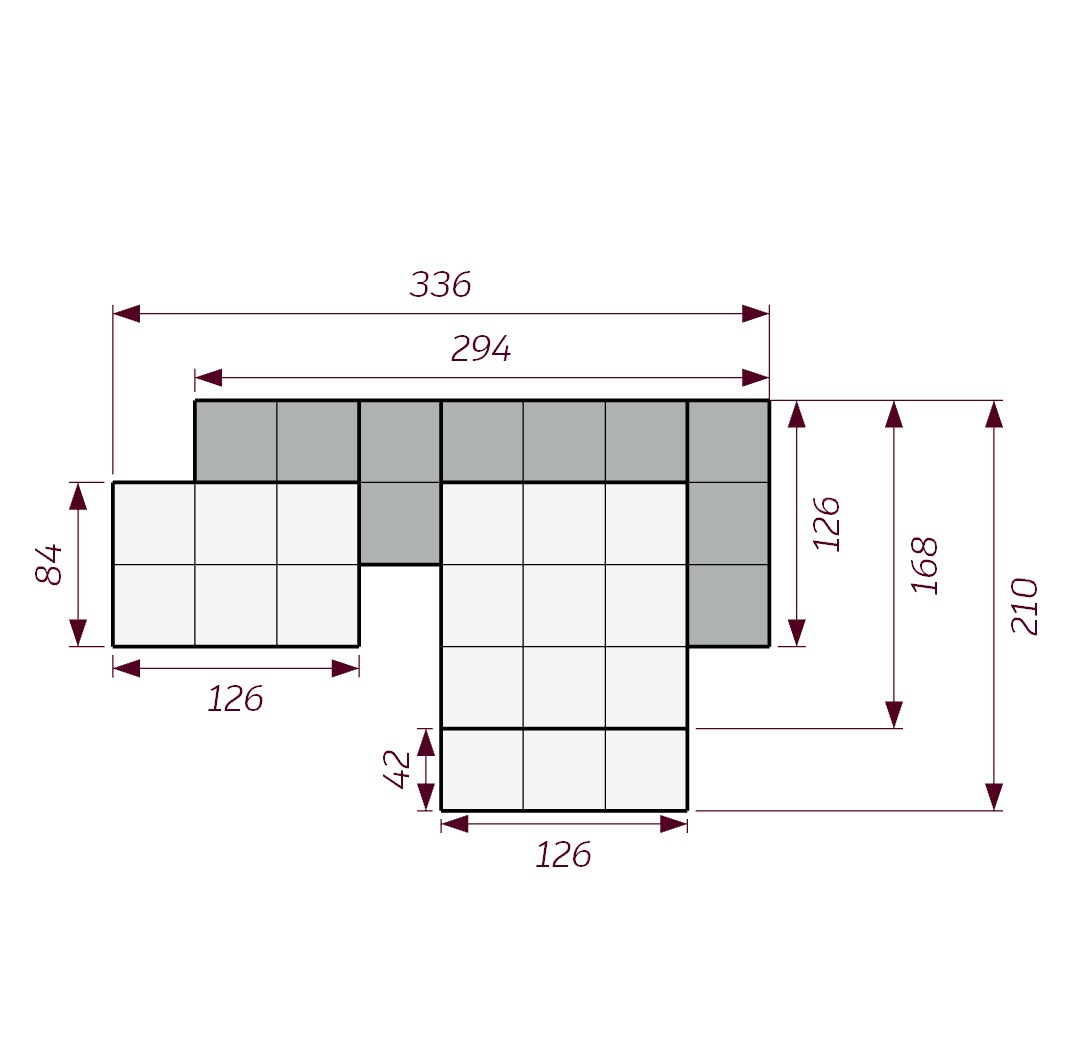 MEBELIONER Модульный диван SAGA CLOUD L6 размер 336х210х68