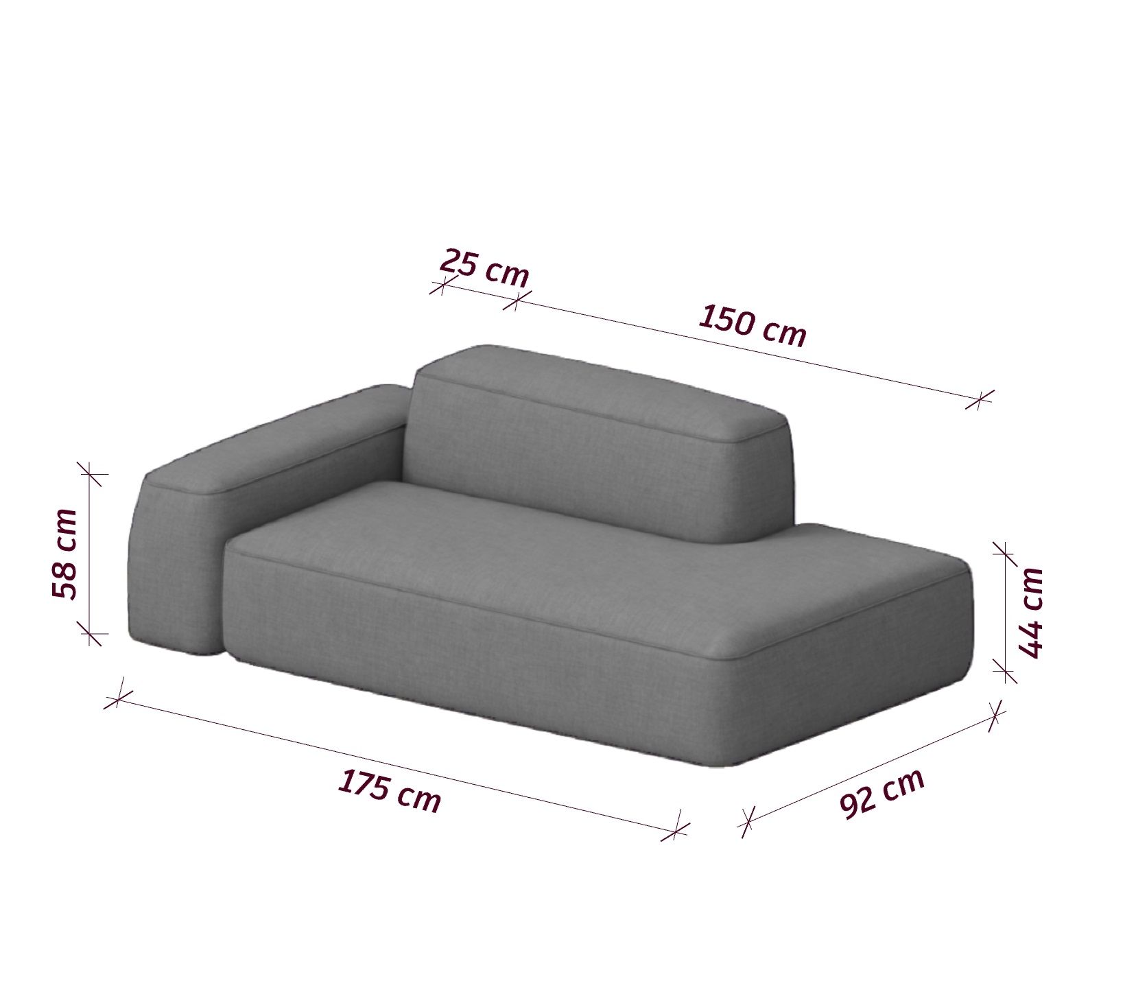 Диван DUO модули GB серый