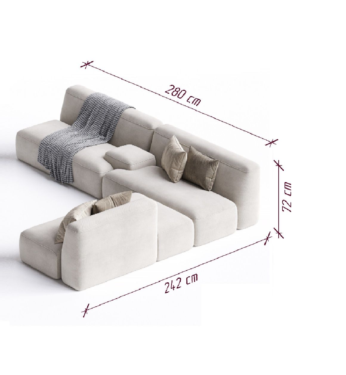 MEBELIONER Диван DUO модули EQEA р 280х242х72