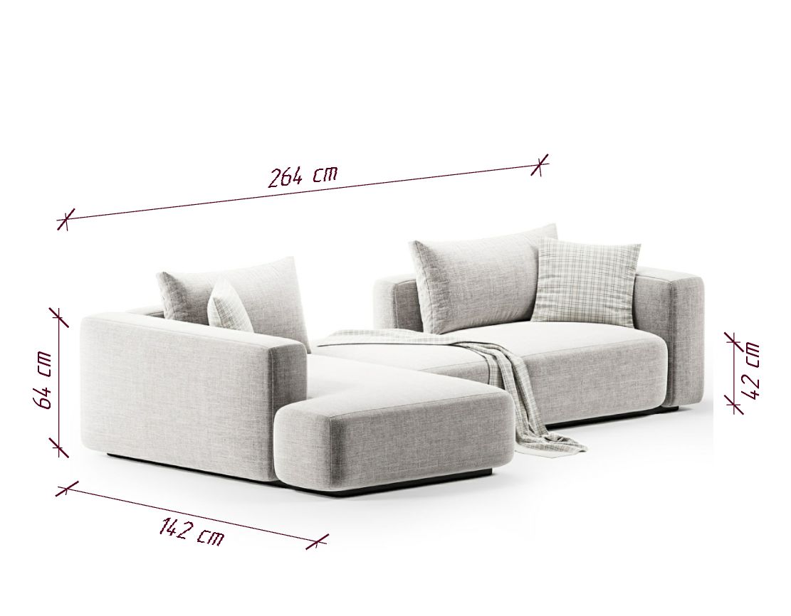 Диван JET 264 L серо-бежевый